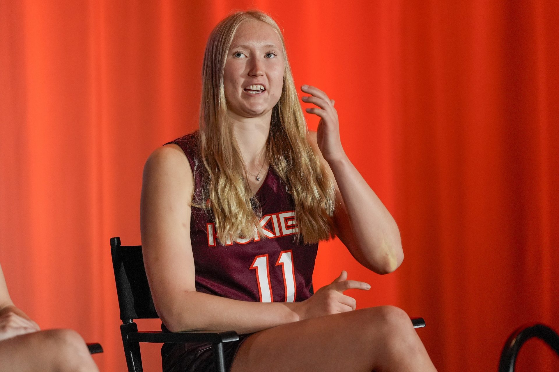 Virginia Tech guard Matilda Ekh during ACC Media Days at The Hilton Charlotte Uptown.