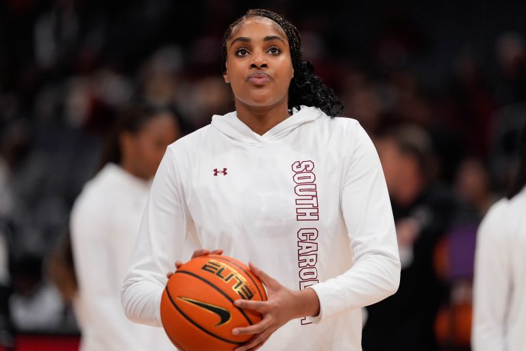 South Carolina Gamecocks center Sakima Walker (35) during the first half of the Ally Tip Off at Spectrum Center.