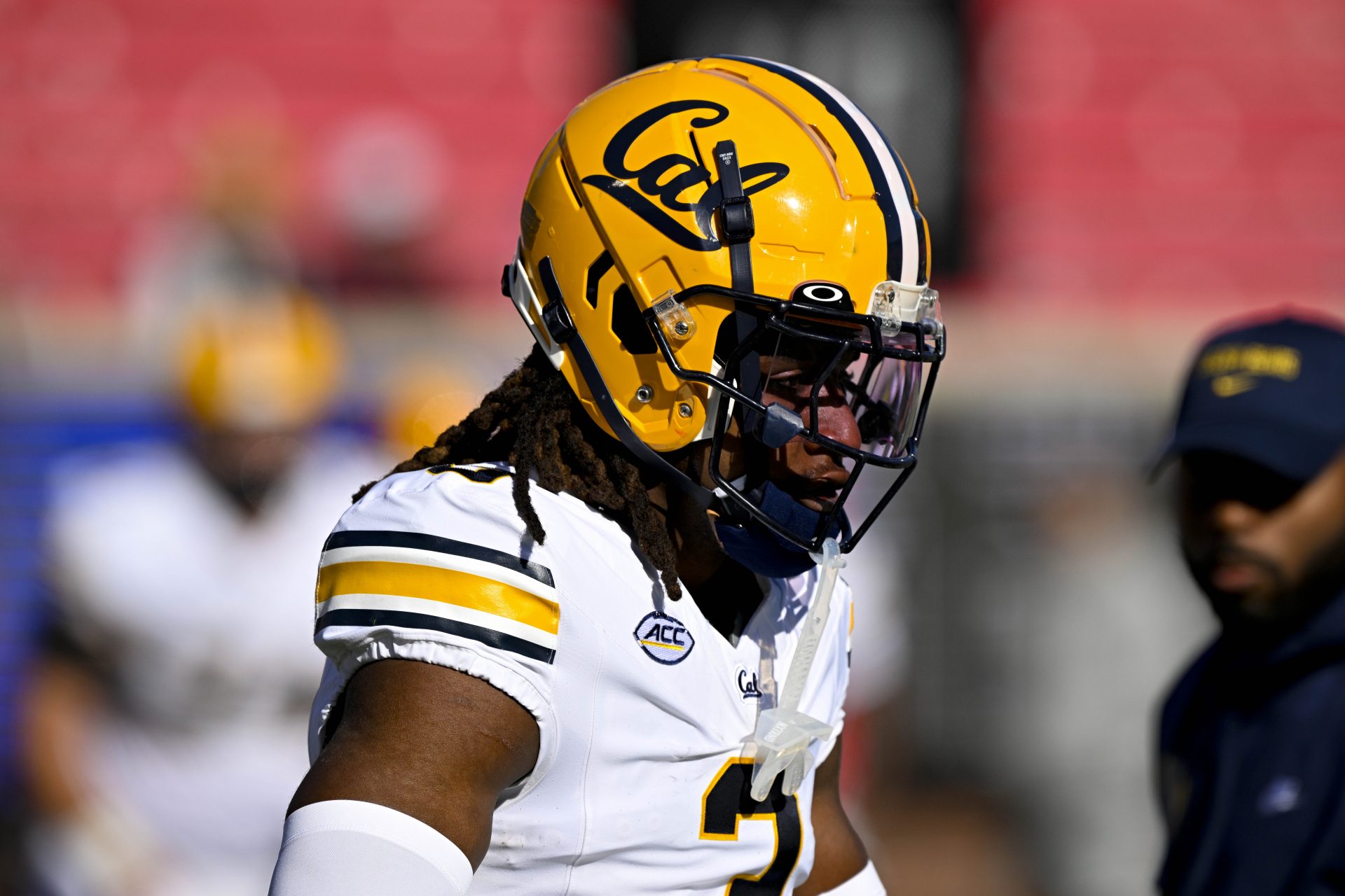 A view of the yellow Cal helmet and logo of California Golden Bears defensive back Nohl Williams (3) before the game between the Southern Methodist Mustangs and the California Golden Bears at Gerald J. Ford Stadium.