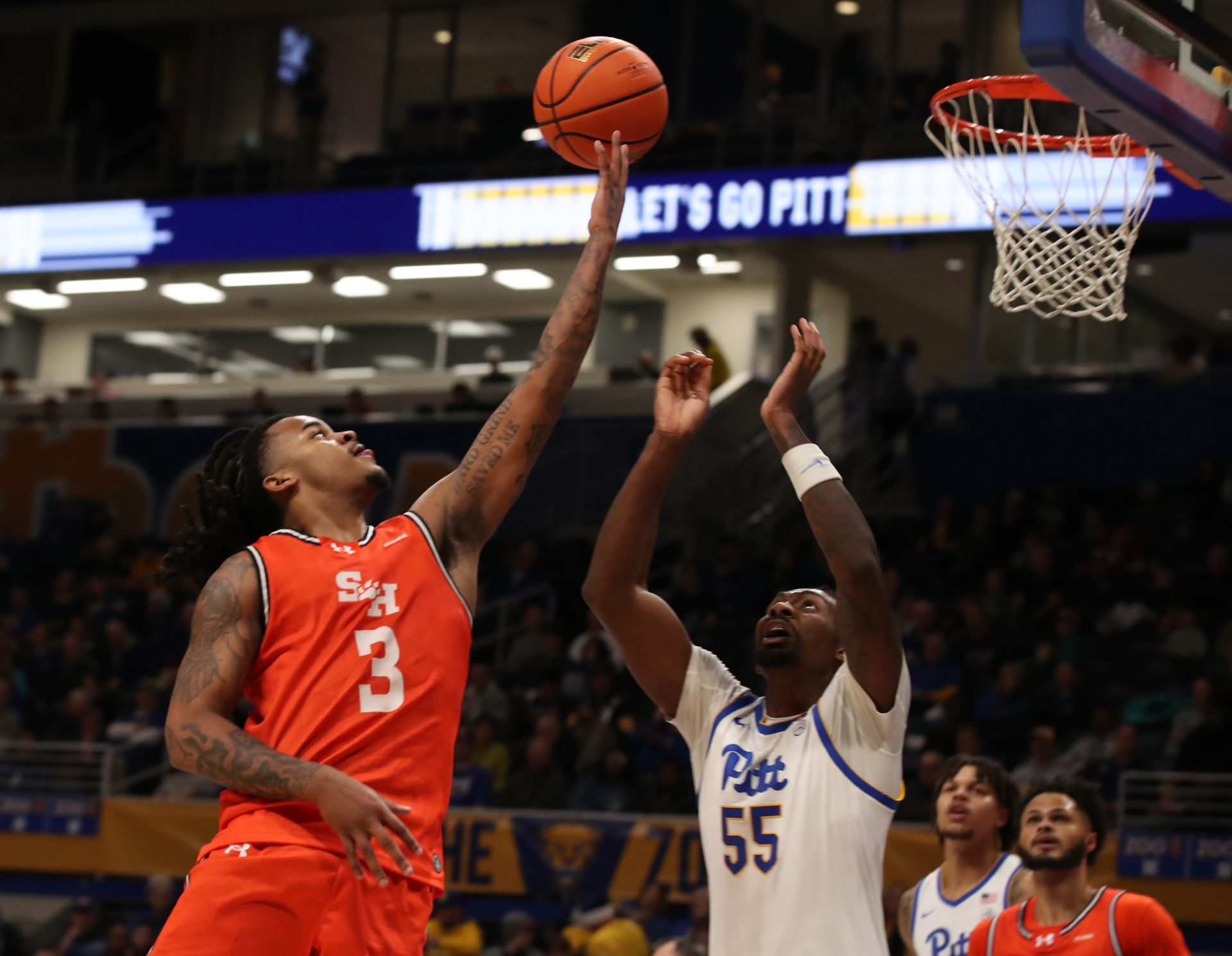 Sam Houston State Bearkats guard Lamar Wilkerson (3) shoots against Pittsburgh Panthers forward Zack Austin (55) during the second half at the Petersen Events Center.
