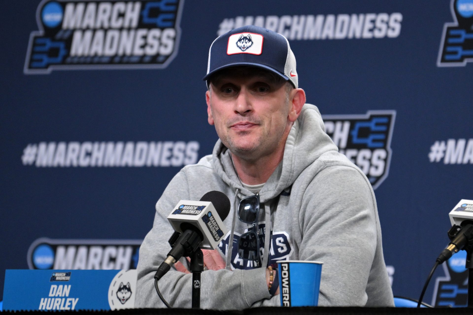 UConn basketball head coach Dan Hurley during the NCAA pre tournament press conference at Lenovo Center.