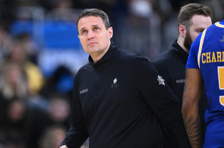 McNeese State Cowboys head coach Will Wade during the second half of a second round men’s NCAA Tournament game against the Purdue Boilermakers at Amica Mutual Pavilion.
