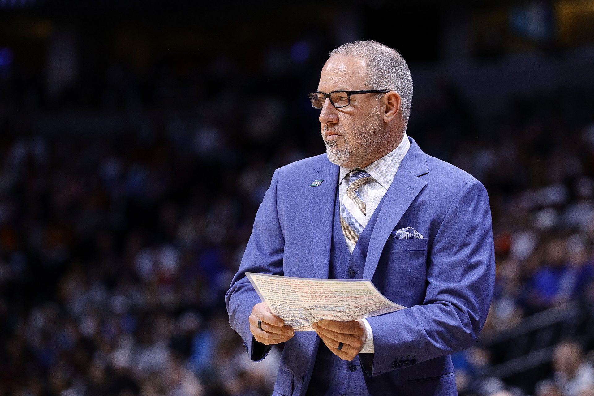 Texas A&M Aggies head coach Buzz Williams during the first half in the second round of the NCAA Tournament at Ball Arena.