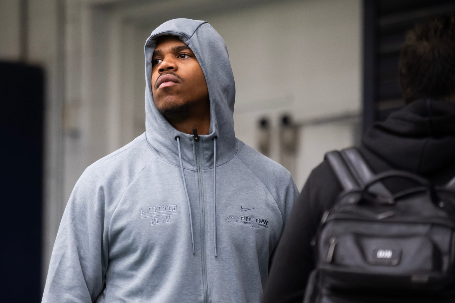 Abdul Carter attends Penn State's Pro Day in Holuba Hall on March 28, 2025, in State College.