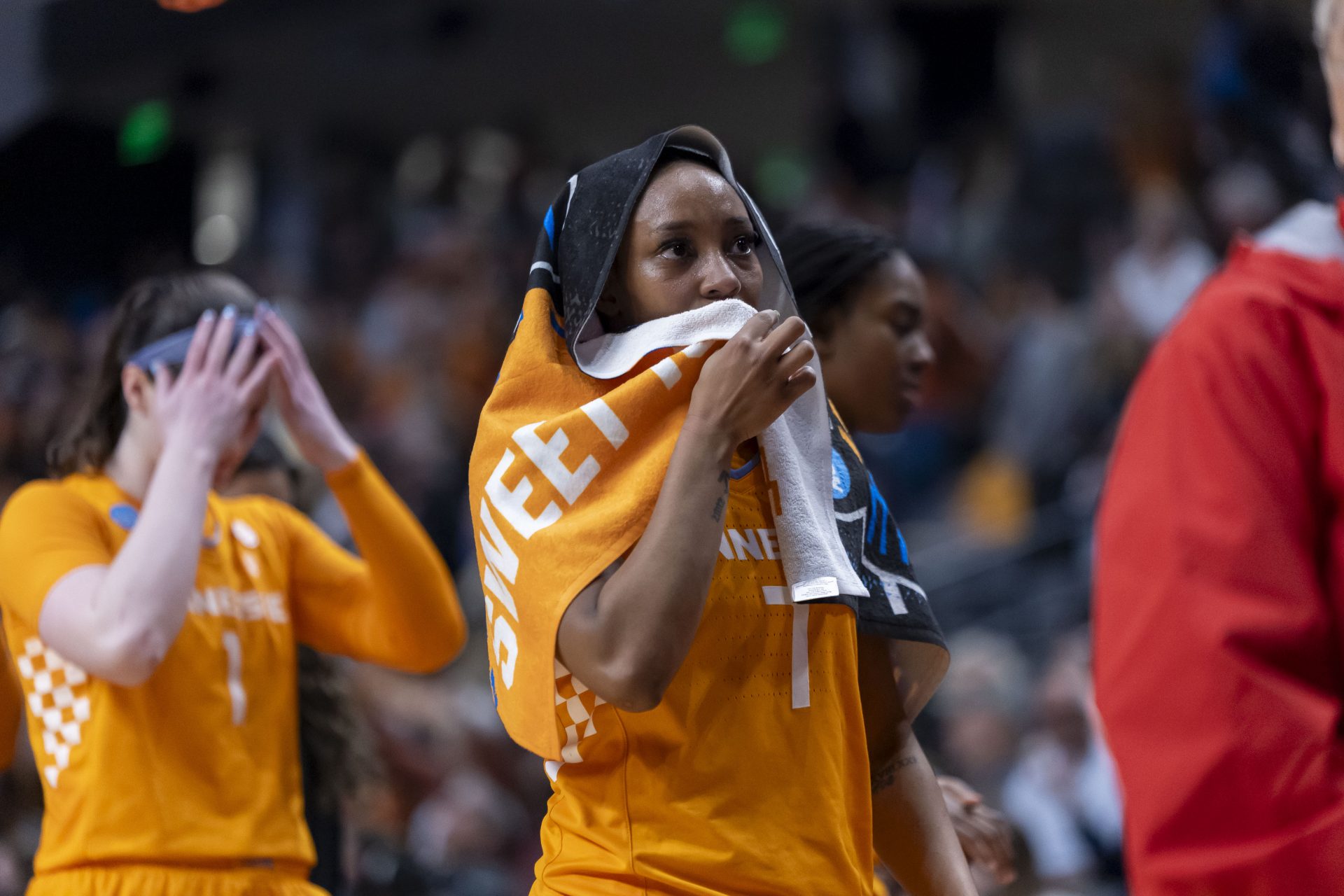 Tennessee Lady Vols guard Samara Spencer (7) walks off the court after her team lost to the Texas Longhorns at a Sweet 16 NCAA Tournament basketball game at Legacy Arena.