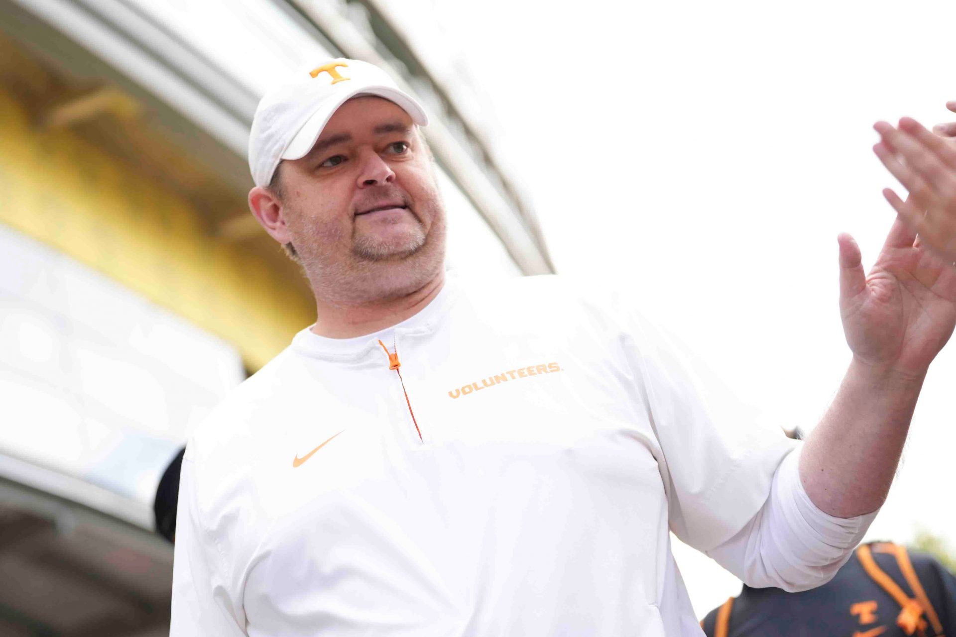 Tennessee head coach Josh Heupel at the Vol Walk before the Orange & White spring game, Saturday, April 12, 2025.