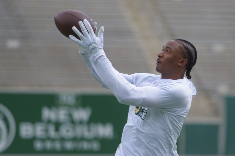 Colorado State receiver Tory Horton during his pro day at Canvas Stadium on Thursday, April 3, 2025.