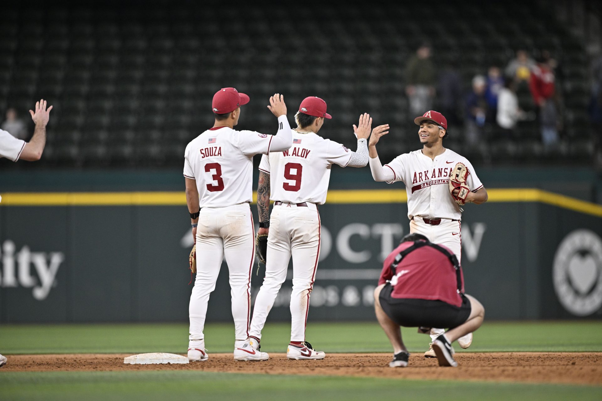 The Michigan Wolverines play the Arkansas Razorbacks during the Amegy Bank College Baseball Series presented by Kubota Weekend 2 at Globe Life Field.