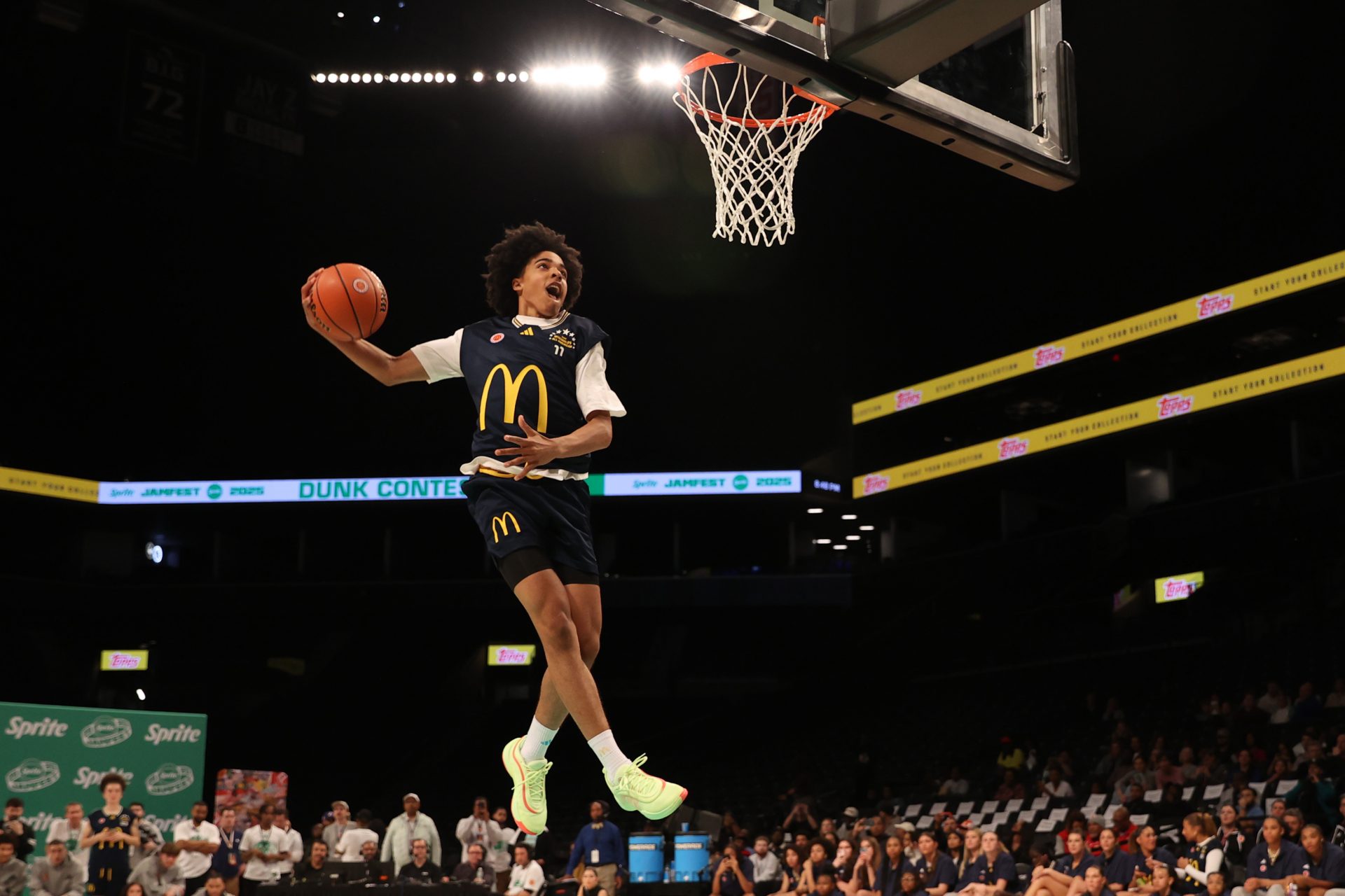 McDonald’s All American West guard Mikel Brown Jr. (11) dunks the ball during the Sprite Jam Fest at Barclay's Center.
