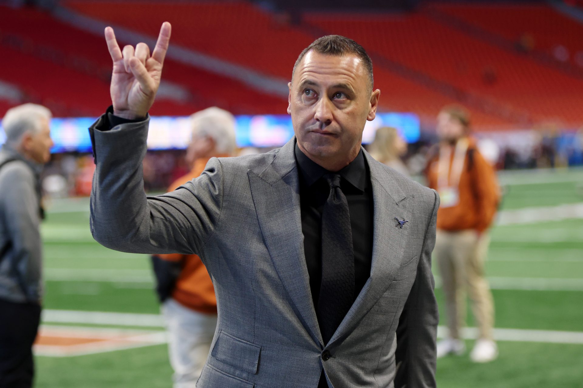 Texas Longhorns head coach Steve Sarkisian before the Peach Bowl at Mercedes-Benz Stadium. Mandatory Cre