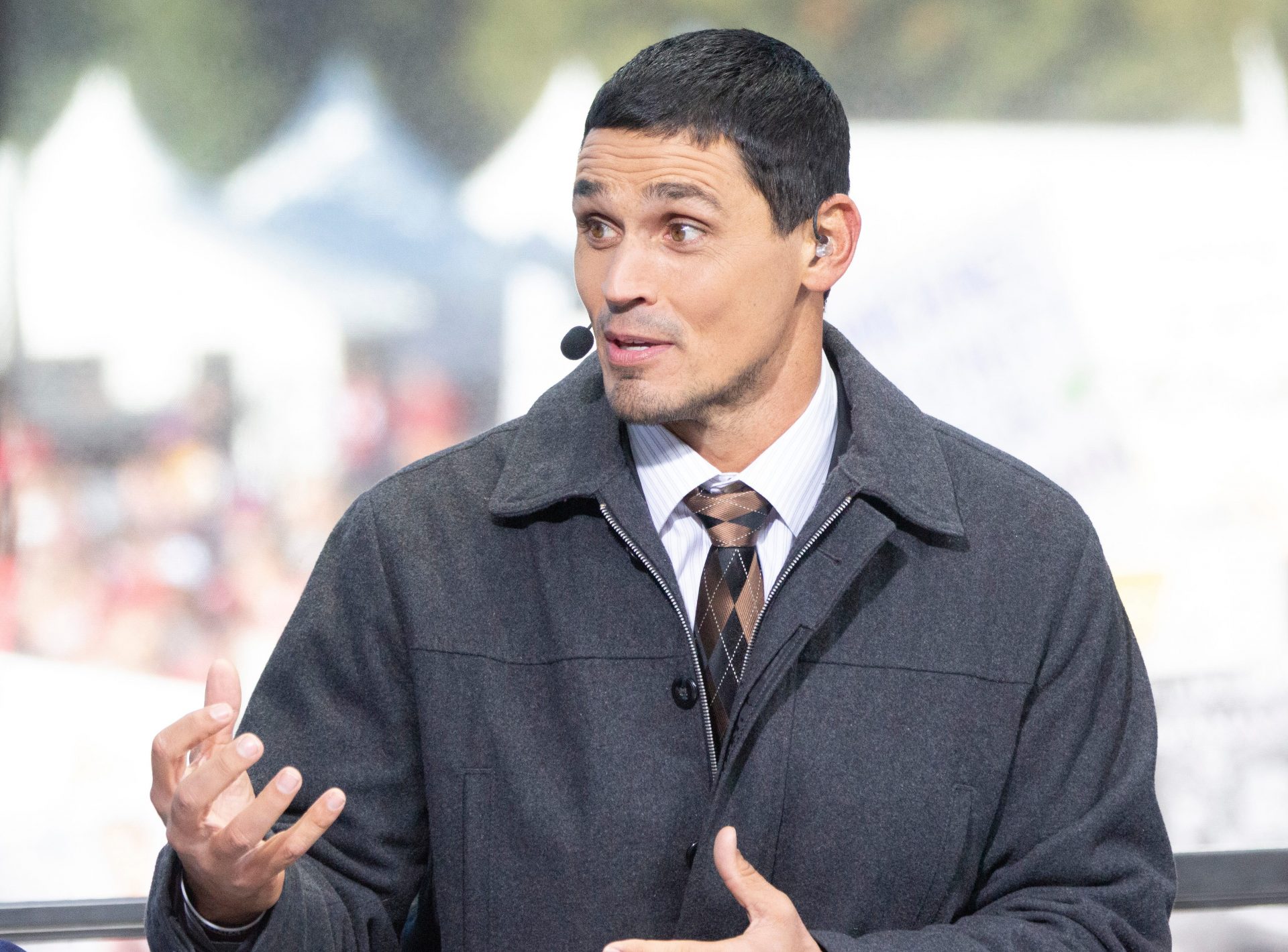 David Pollack of ESPN’s College GameDay on set in Tuscaloosa ahead of the Alabama, LSU game.

College Gameday