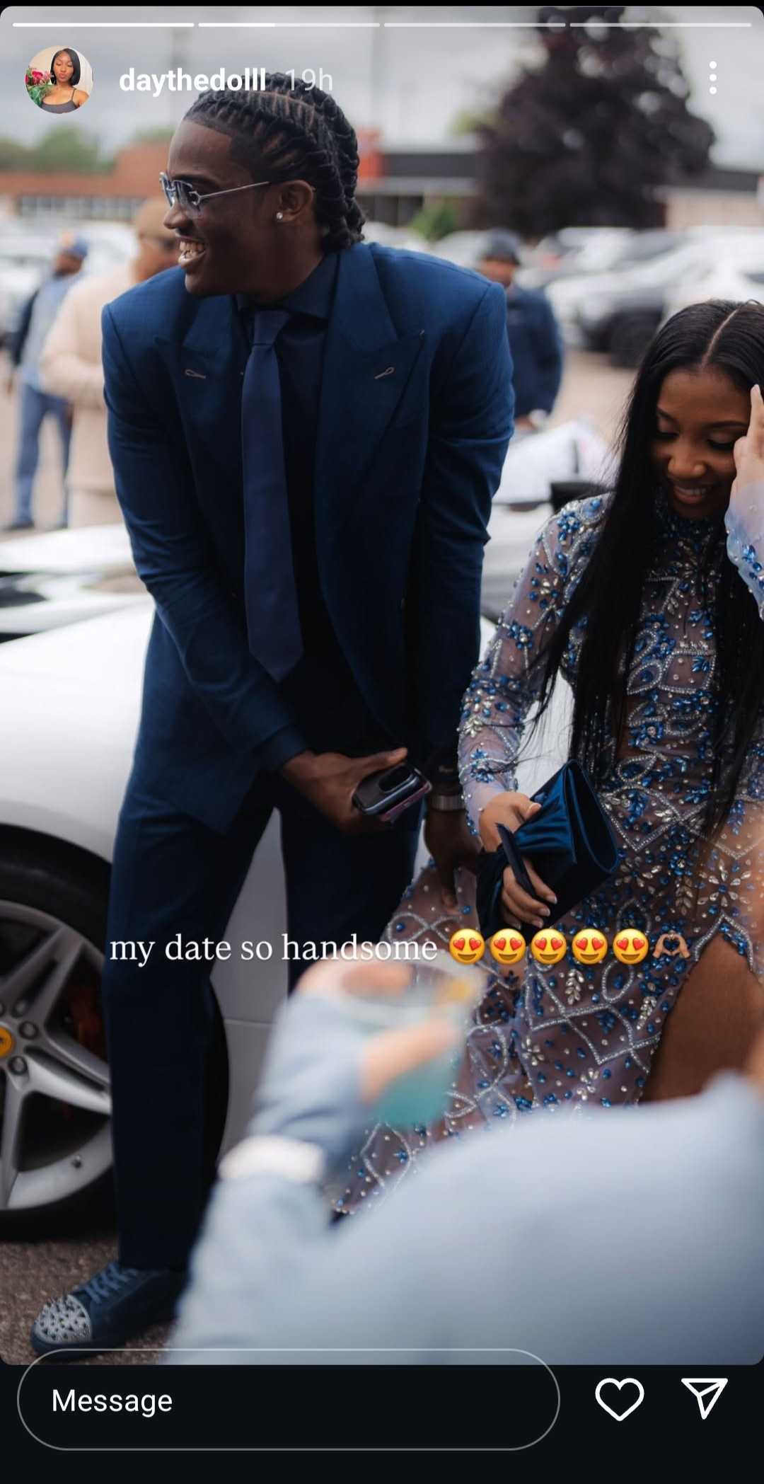 Bryce and Diana laughing outside