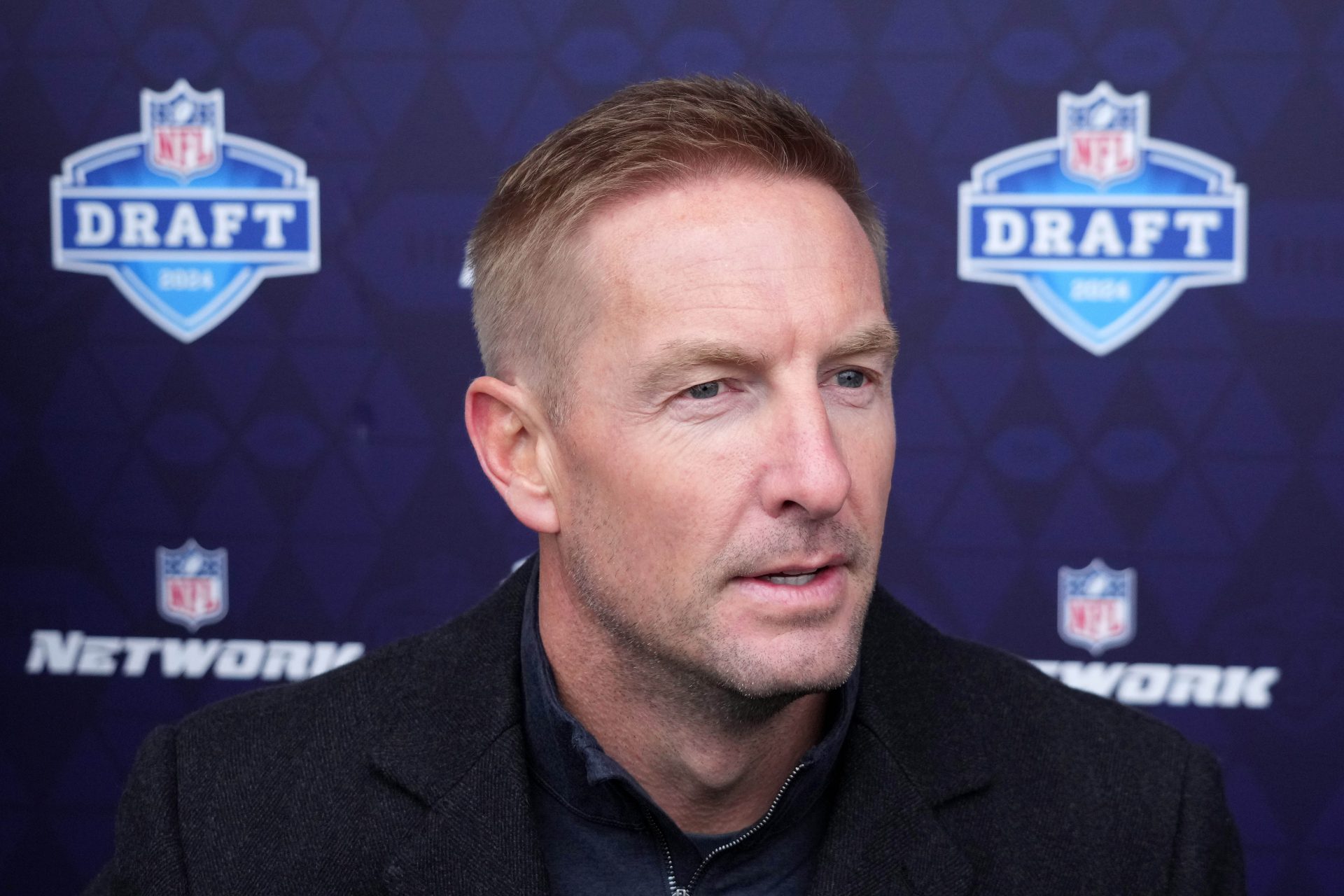 NFL Network analyst Joel Klatt speaks to the media at the Play Football Prospect Clinic at The Corner Ballpark.