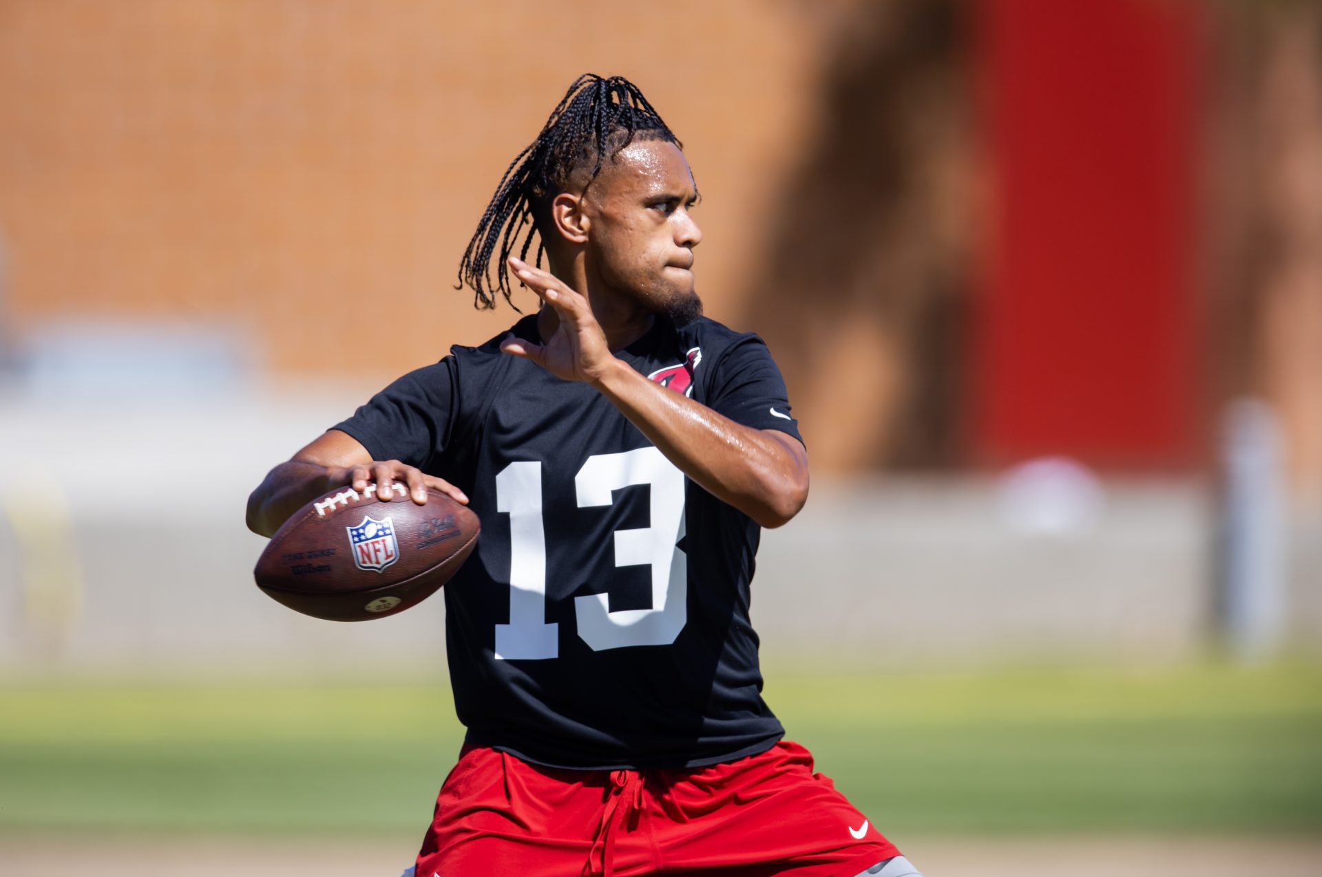 Arizona Cardinals quarterback Taulia Tagovailoa (13) during rookie minicamp at the teams Tempe Training Facility.