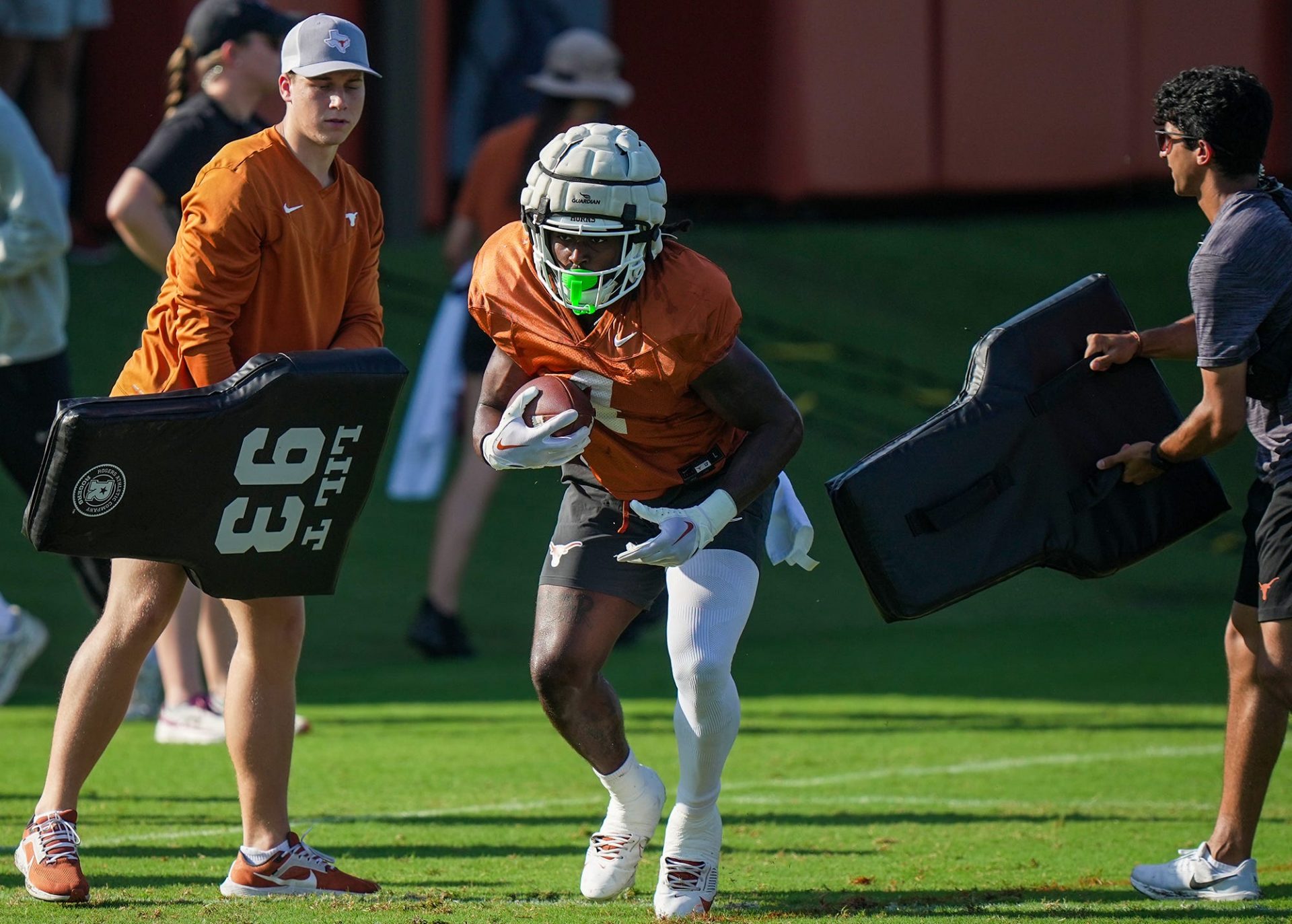 Texas running back CJ Baxter during goes through drills during football practice at Denius Fields on Monday, August 5, 2024.