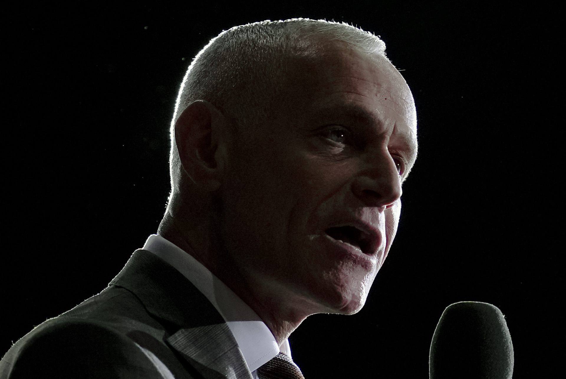 Big 12 Commissioner  Brett Yormark talks to media during the Big 12 Men’s Basketball Media Day at T-Mobile Center.