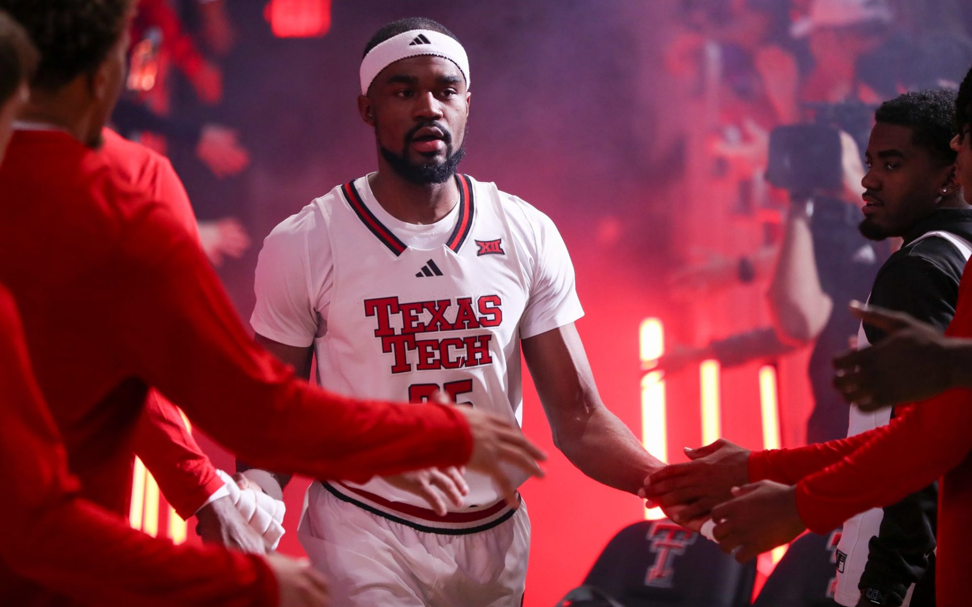 Texas Tech's Devan Cambridge is introduced prior to a non-conference basketball game, Friday, Nov. 8, 2024, at United Supermarkets Arena.