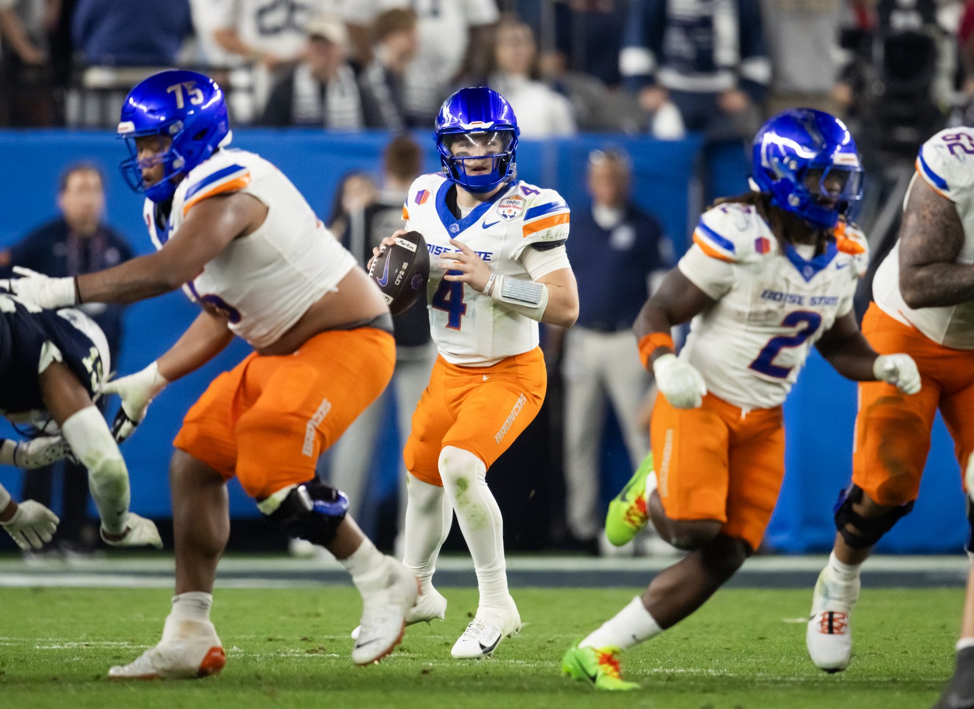 Boise State Broncos quarterback Maddux Madsen (4) against the Penn State Nittany Lions during the Fiesta Bowl at State Farm Stadium.