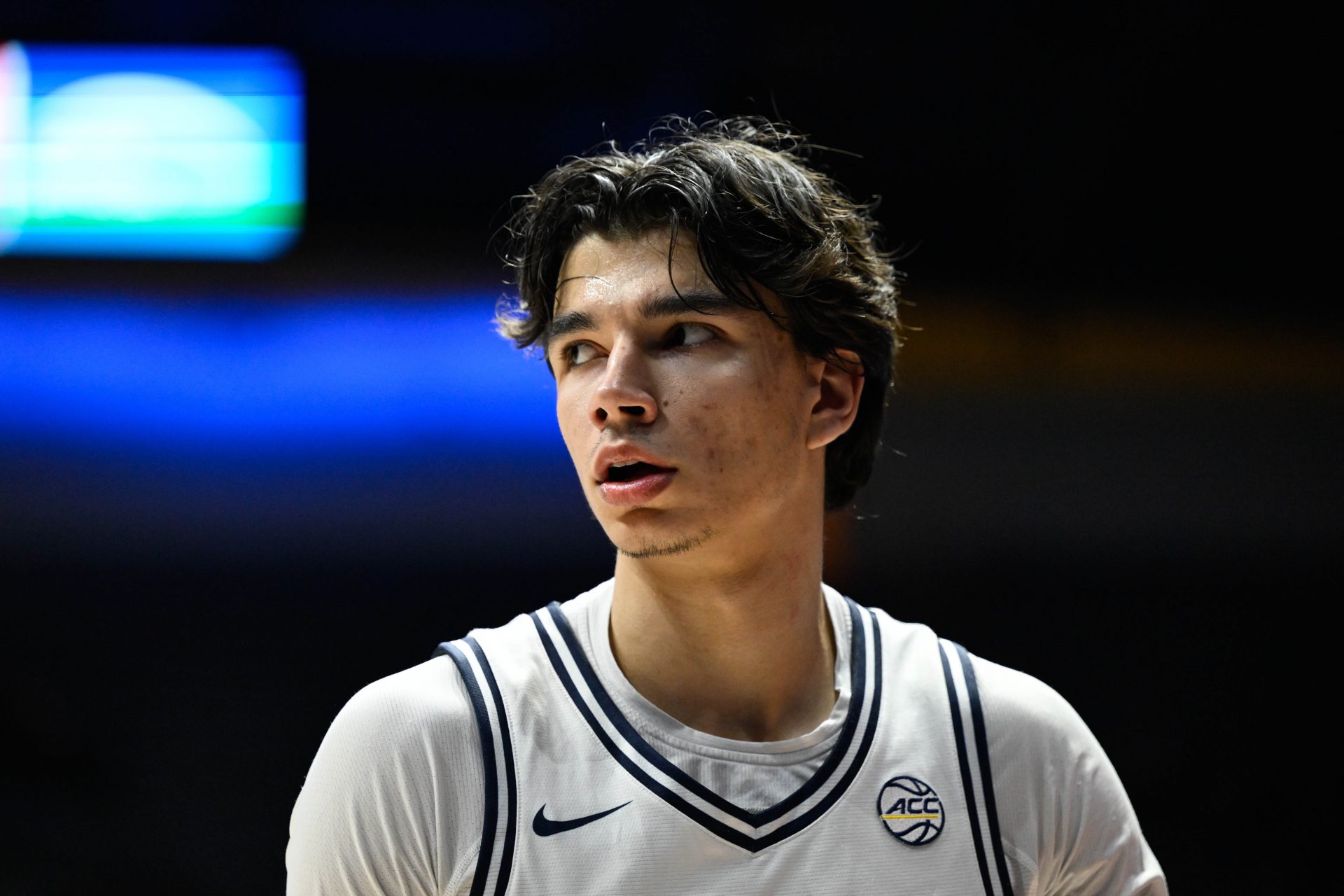 California Golden Bears guard Andrej Stojakovic (2) looks on against the SMU Mustangs in the second half at Haas Pavilion.