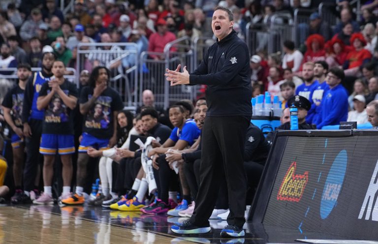 McNeese State Cowboys head coach Will Wade during the first half of a second round men’s NCAA Tournament game against the Purdue Boilermakers at Amica Mutual Pavilion.