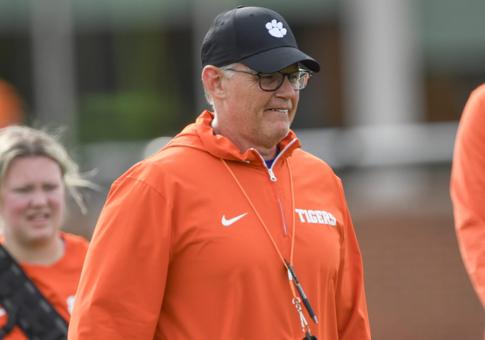Clemson defensive coordinator Tom Allen during Spring Practice in Clemson, S.C. Monday, March 24, 2025.
