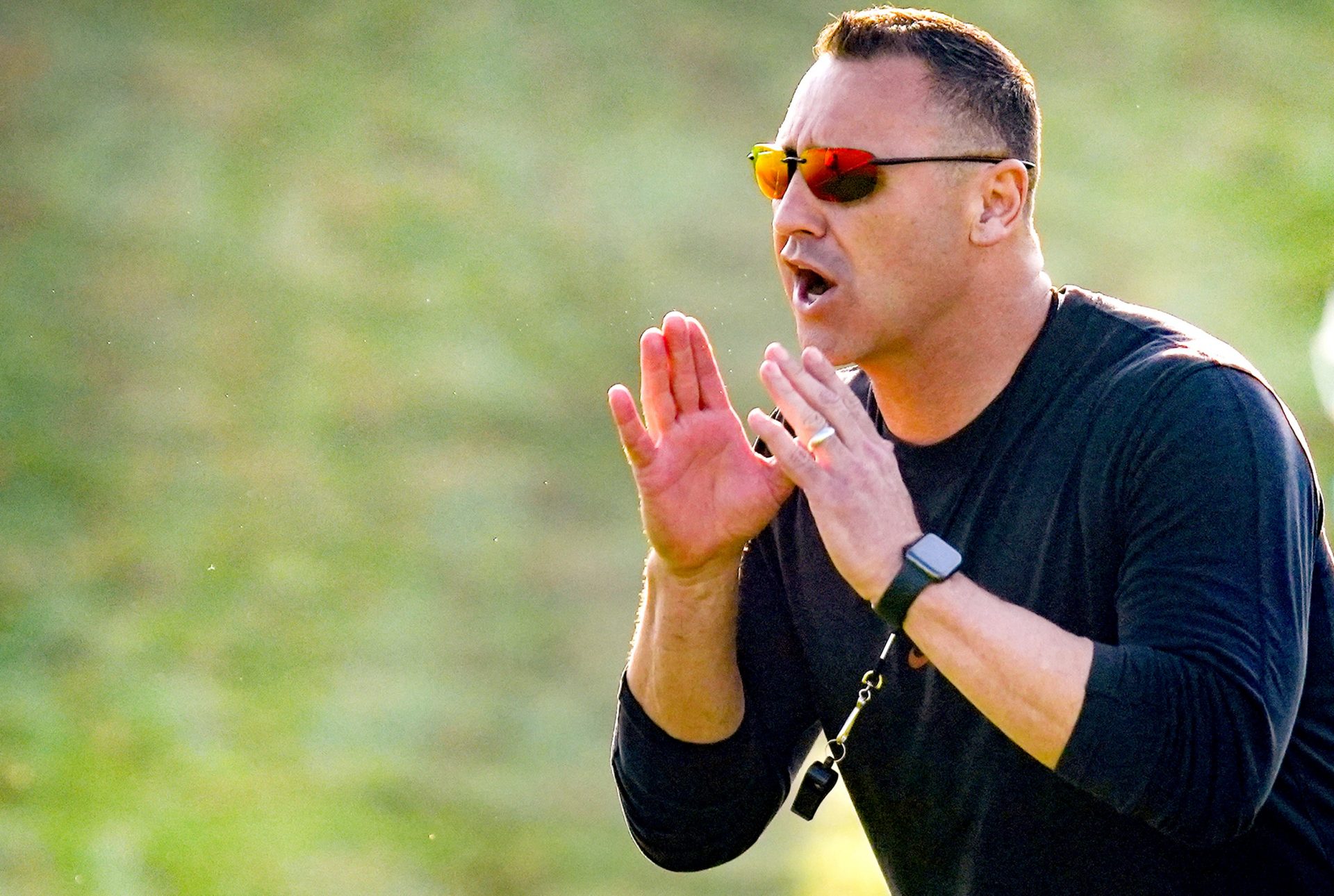Texas Longhorns Head Coach Steve Sarkisian during their first practice of the spring season on Tuesday, March 25, 2025.