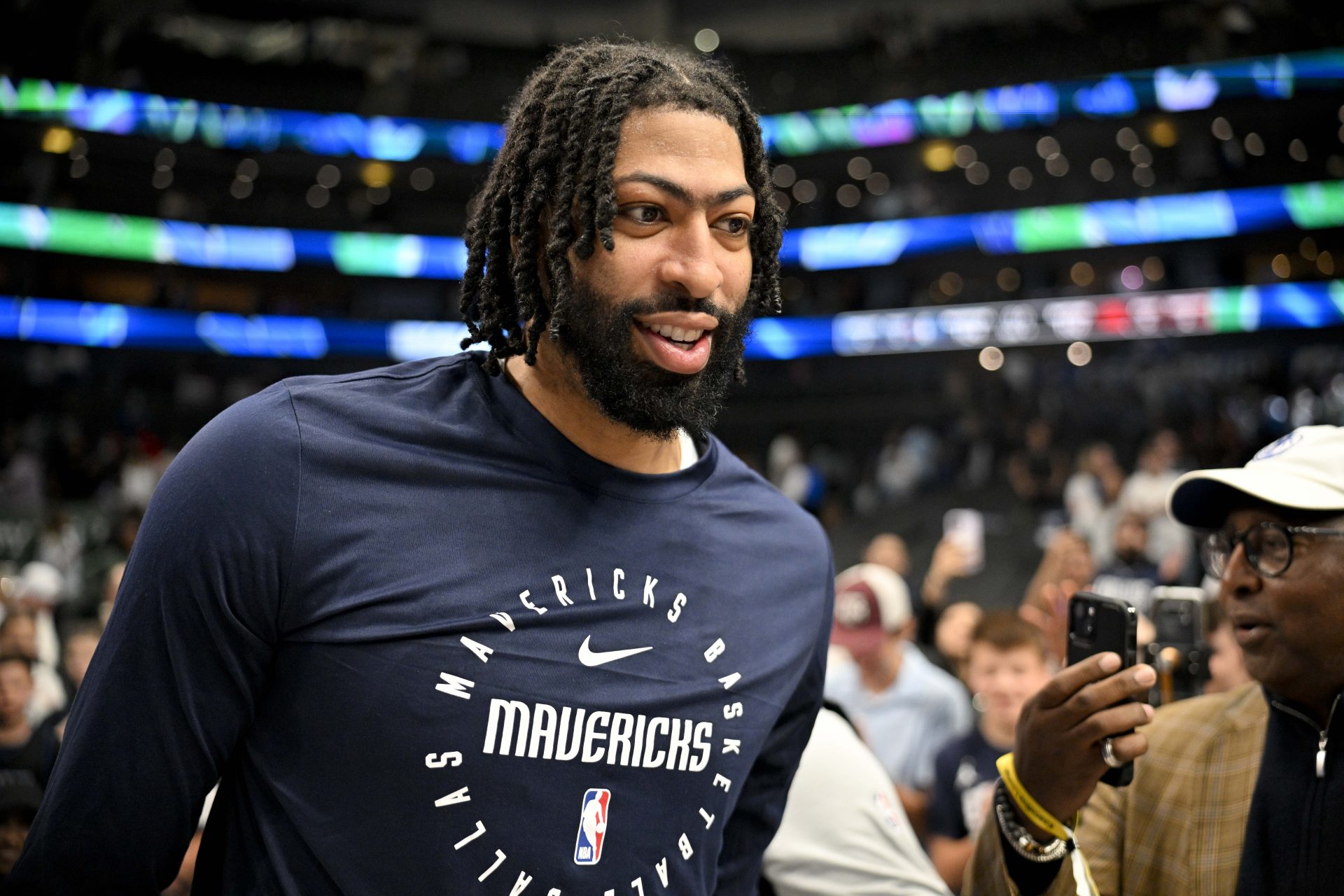 Dallas Mavericks forward Anthony Davis (3) walks off the court after the game against the Toronto Raptors at the American Airlines Center.