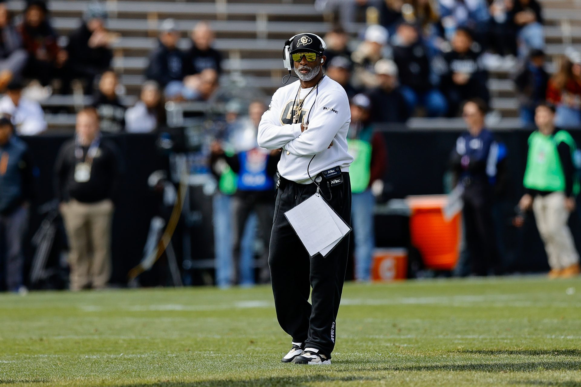 Colorado Buffaloes head coach Deion Sanders during the spring game at Folsom Field.