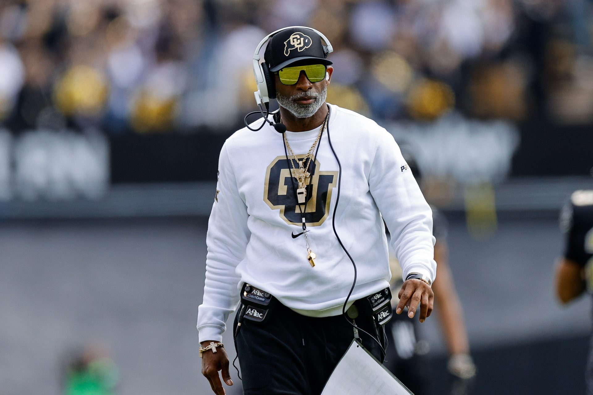 Colorado Buffaloes head coach Deion Sanders during the spring game at Folsom Field.
