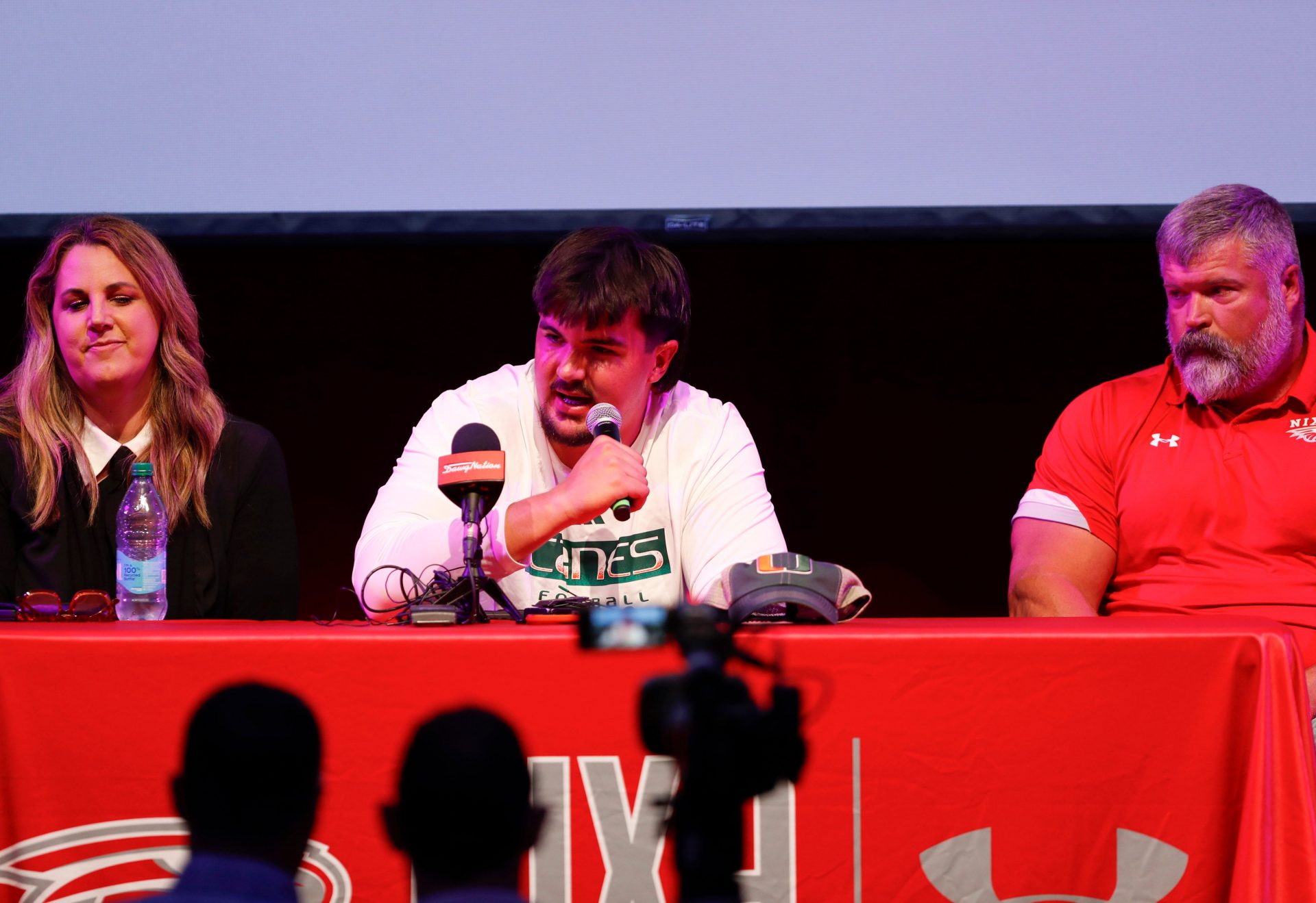 Nixa High School offensive tackle Jackson Cantwell, the No. 1 ranked high school football recruit for the class of 2026, announced he will play football at Miami during a ceremony on Tuesday, May 13, 2025.