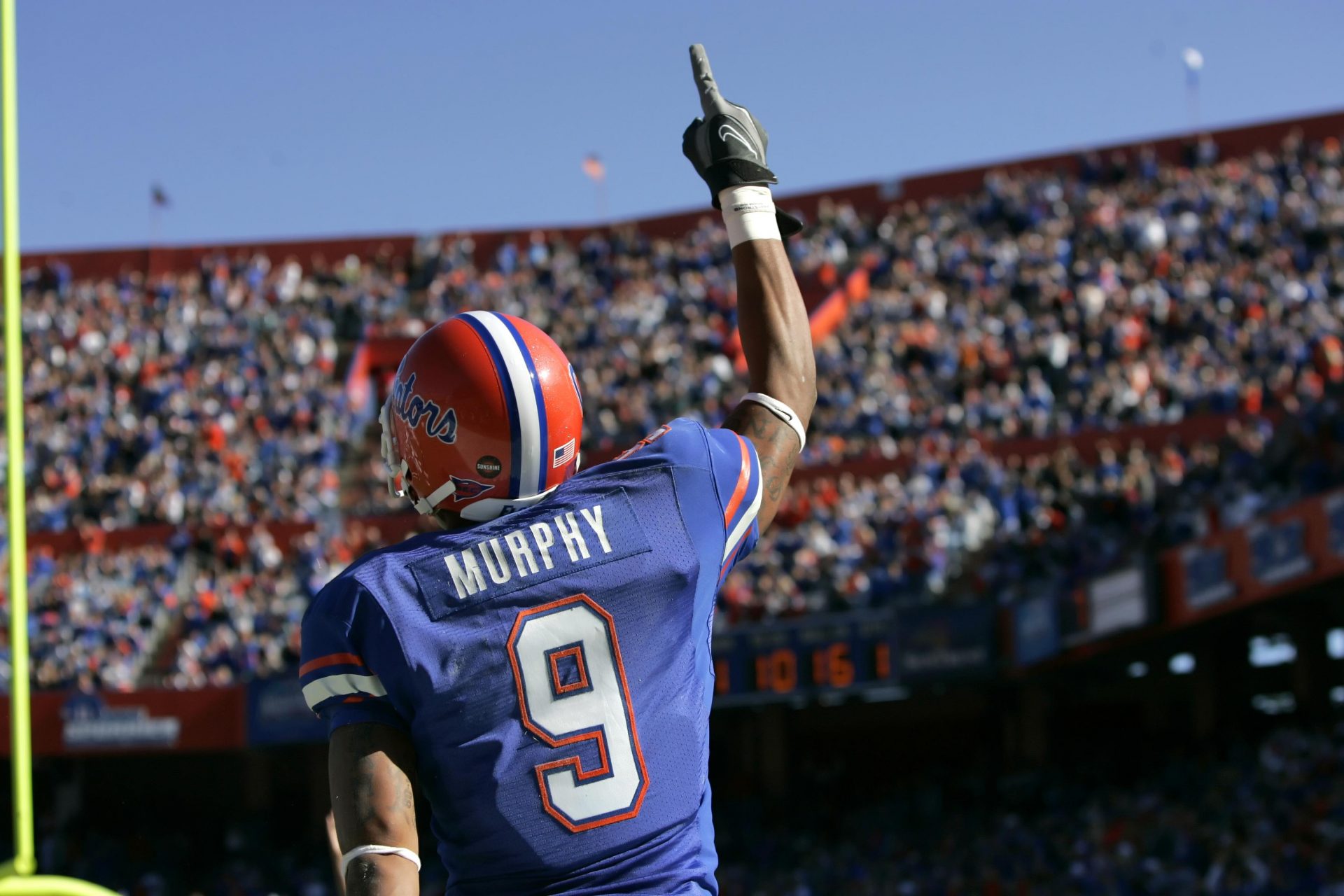 Florida Gators wide receiver Louis Murphy (9) against the Citadel Bulldogs during the first half at Ben Hill Griffin Stadium.