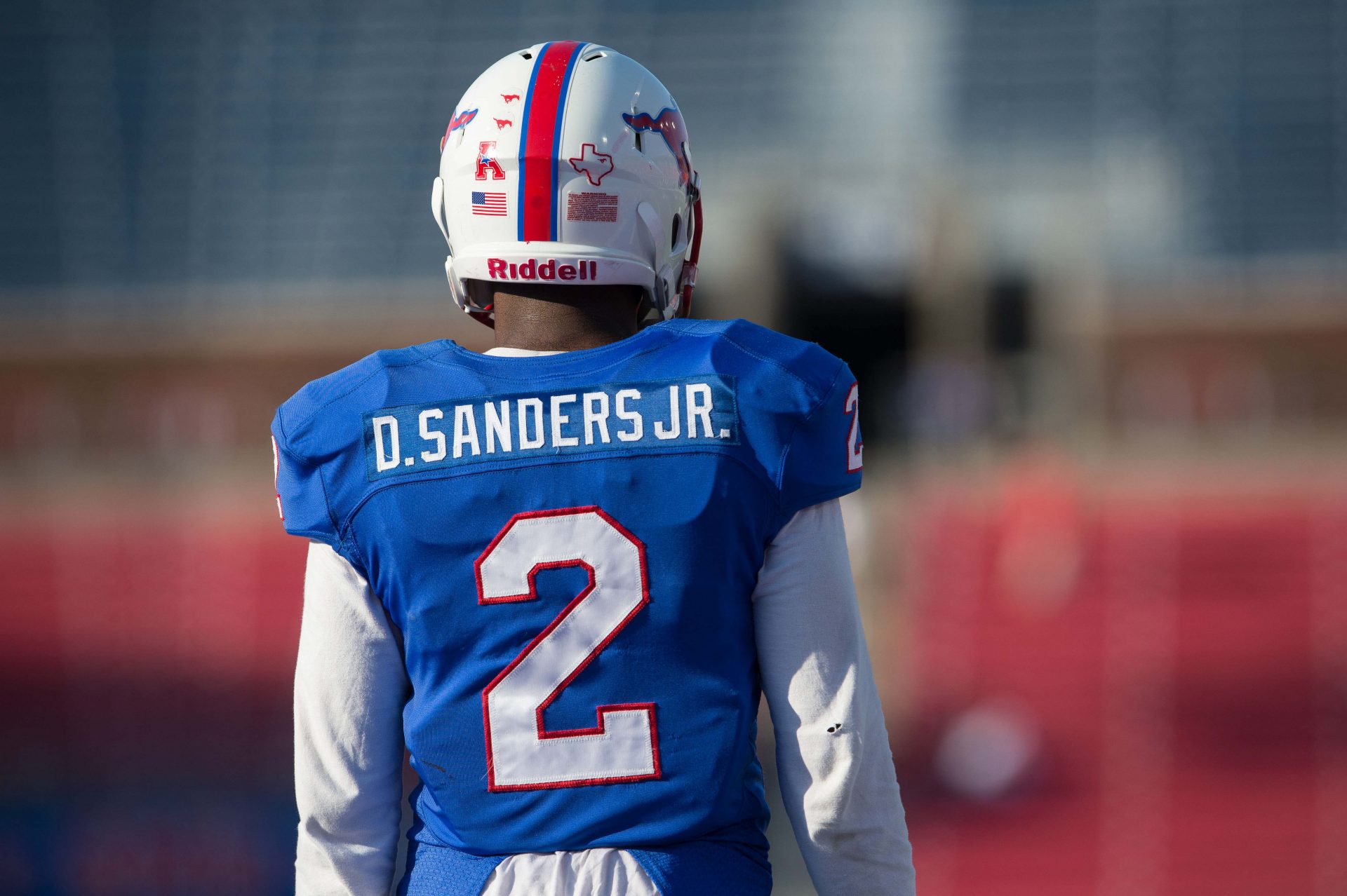 Southern Methodist Mustangs wide receiver Deion Sanders Jr. (2) during the game against the Cincinnati Bearcats at Gerald J. Ford Stadium. The Bearcats defeated the Mustangs 41-3.