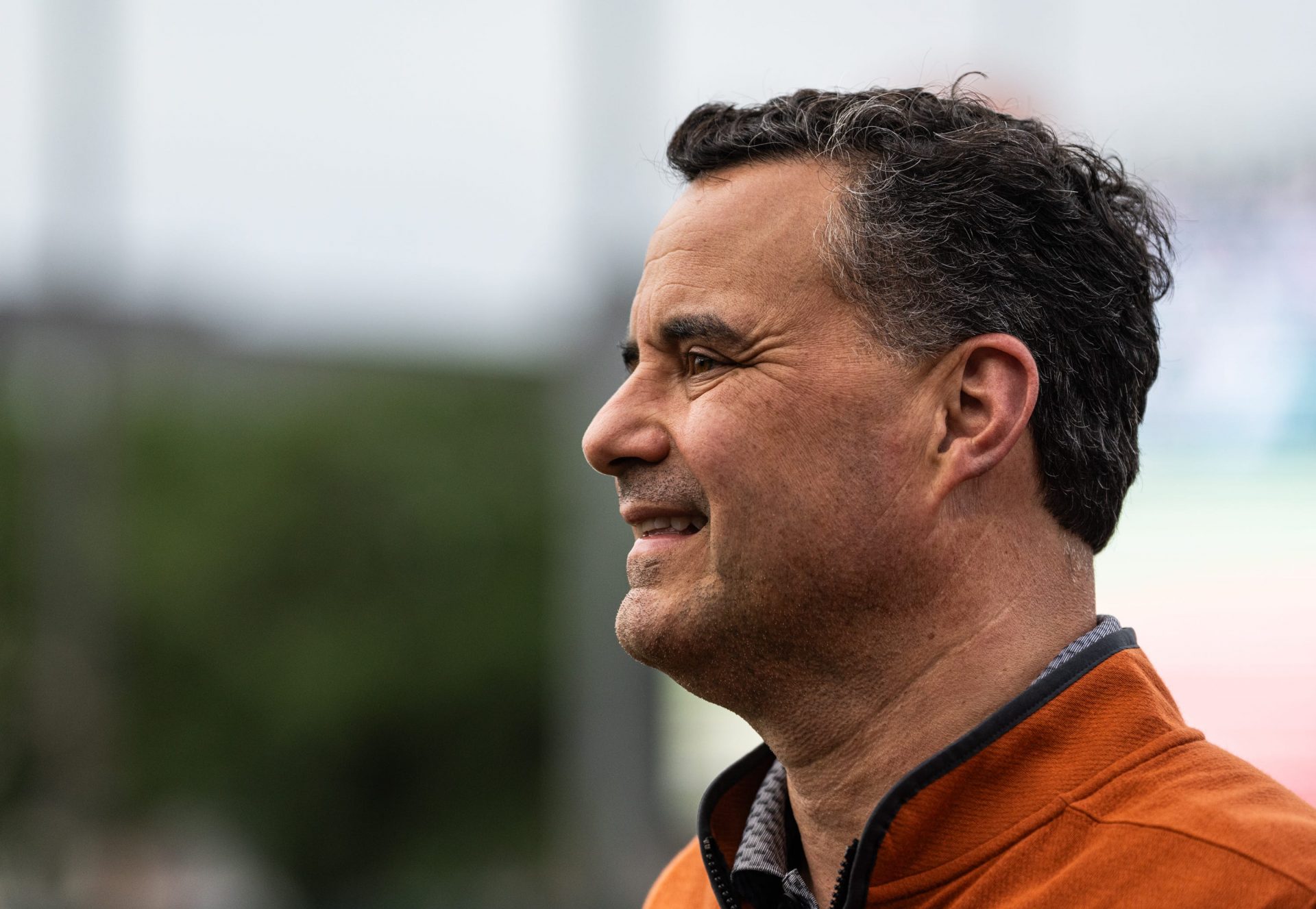 Texas Basketball coach Sean Miller watches warm-ups as the Longhorns prepare to take on the Auburn Tigers in the first game of a three-game series on Thursday night at UFCU Disch-Falk Field in Austin, April 17, 2025.