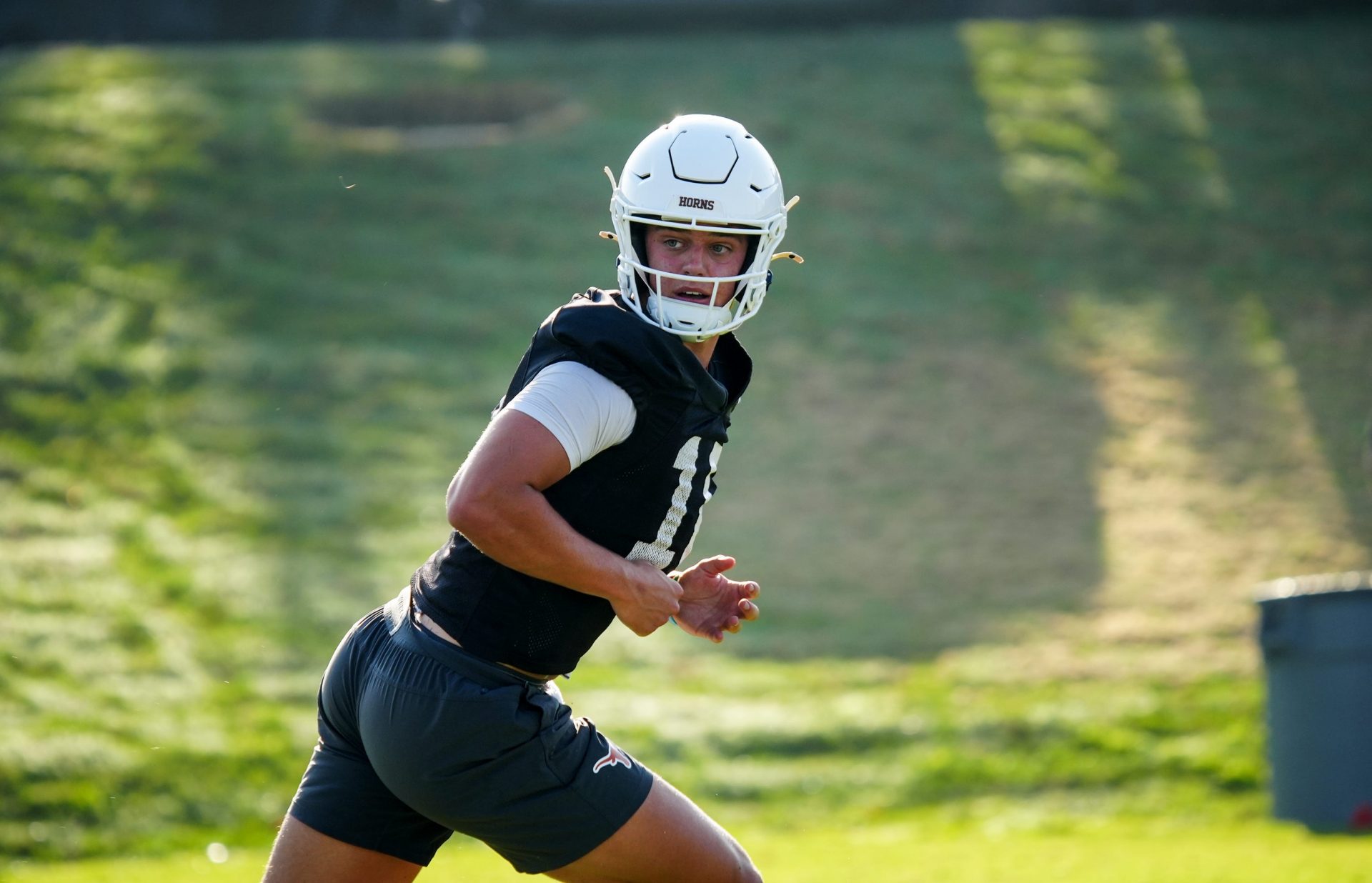 Texas Longhorns quarterback, Arch Manning during his first practice of the spring season on Tuesday, March 25, 2025.