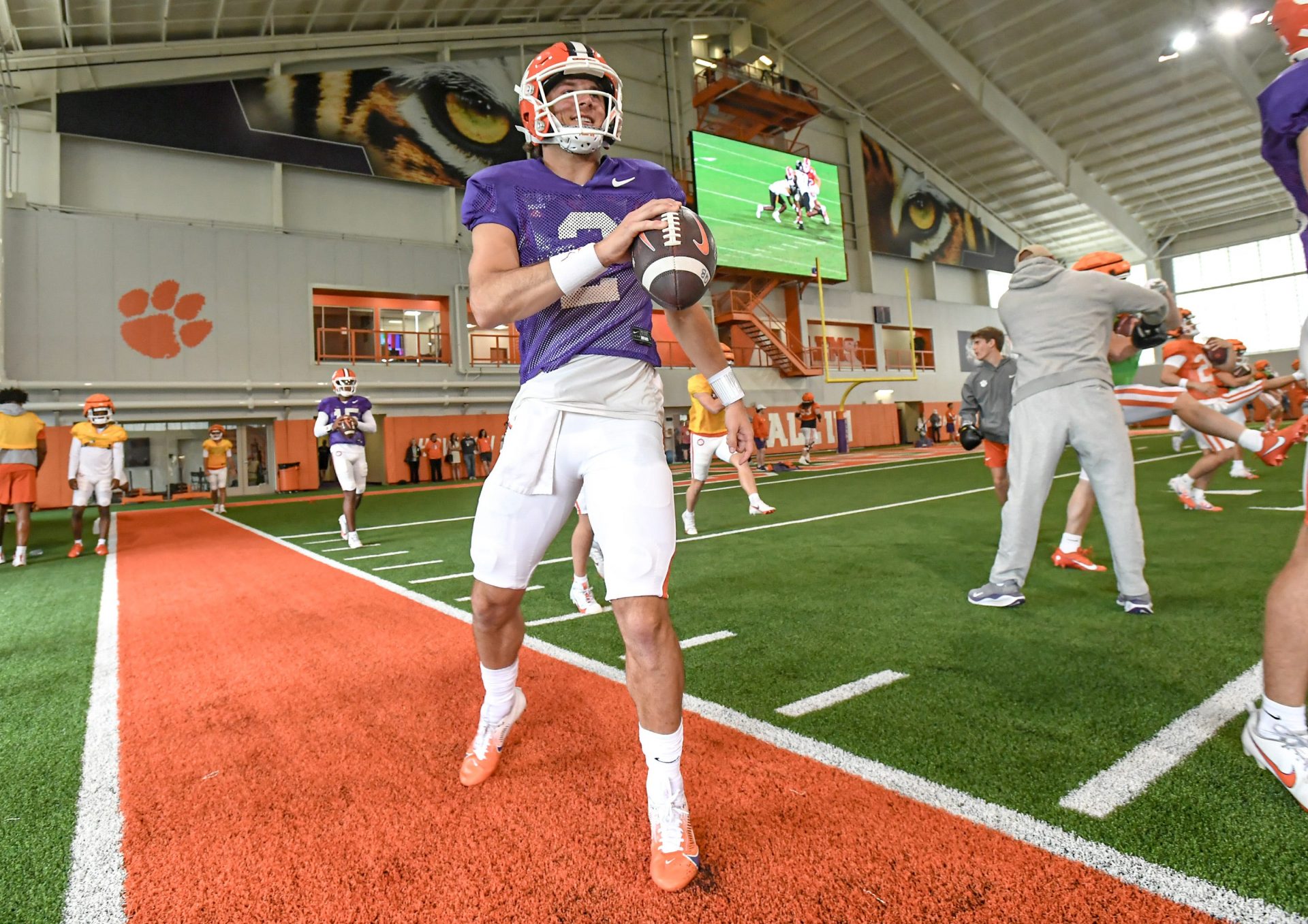 Clemson quarterback Cade Klubnik (2) during Spring Practice in Clemson, S.C. Monday, March 24, 2025.