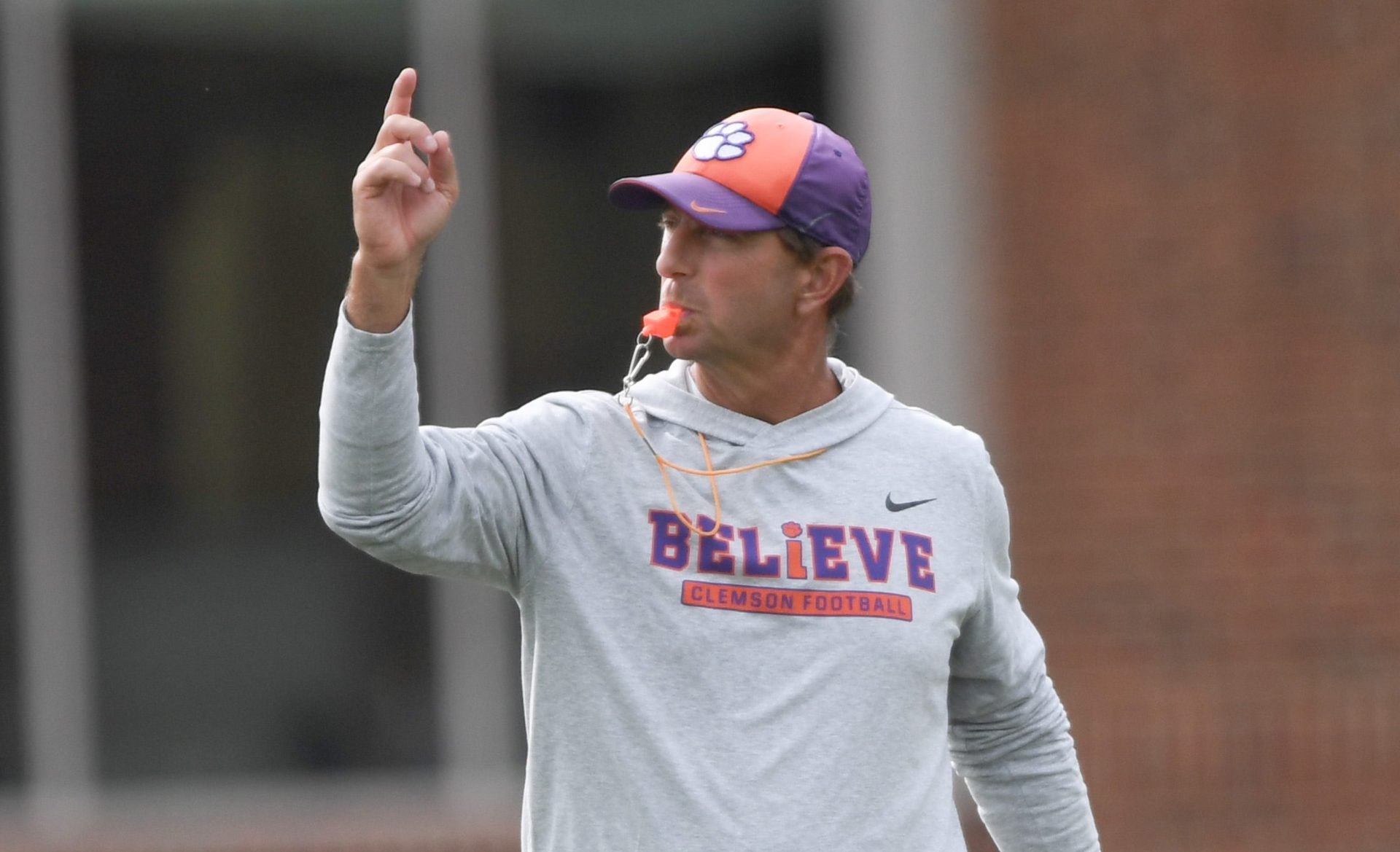 Clemson head coach Dabo Swinney during Spring Practice