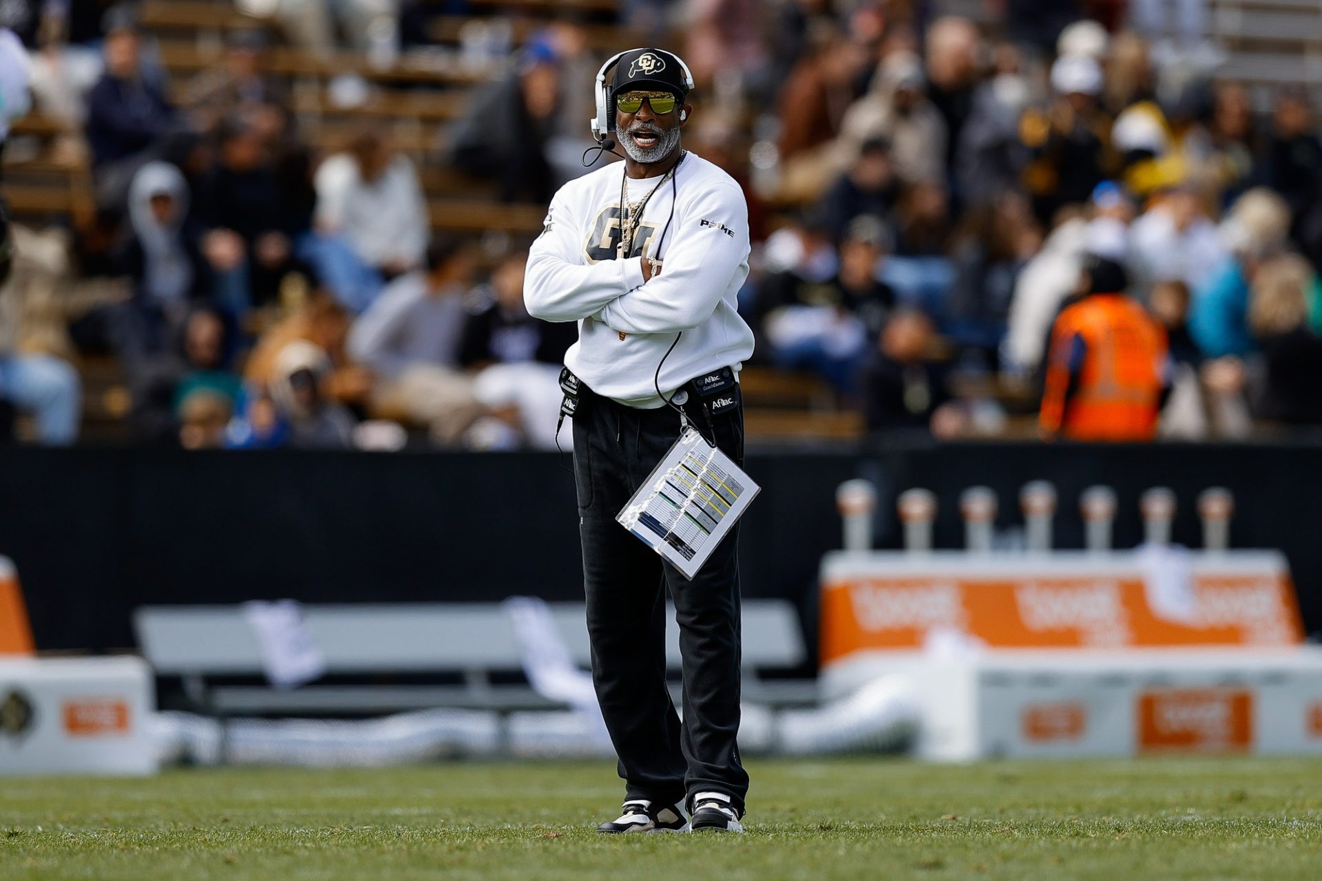 Colorado Buffaloes head coach Deion Sanders during the spring game at Folsom Field.