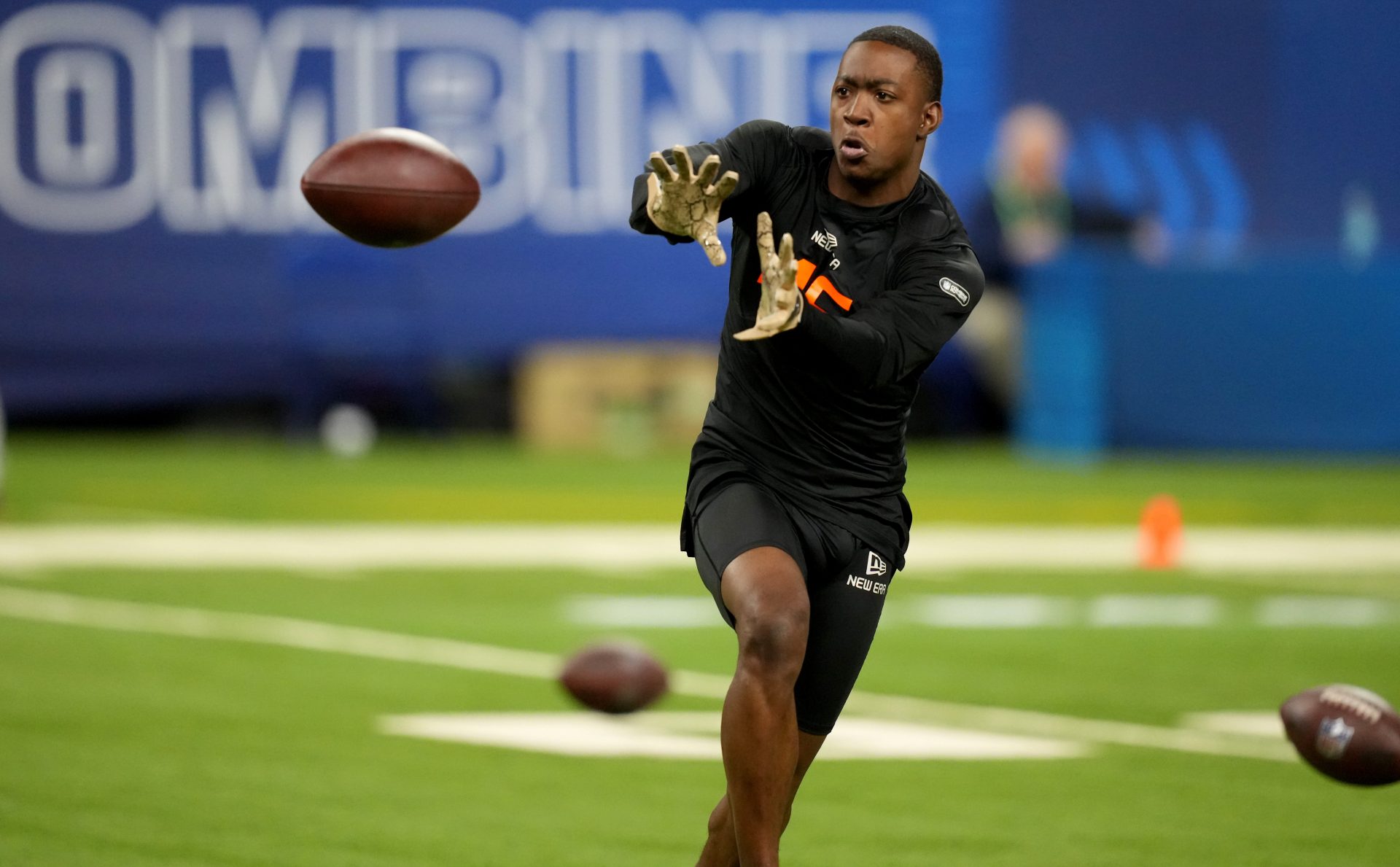 Colorado wideout Lajohntay Wester (WO46) during the 2025 NFL Combine at Lucas Oil Stadium.