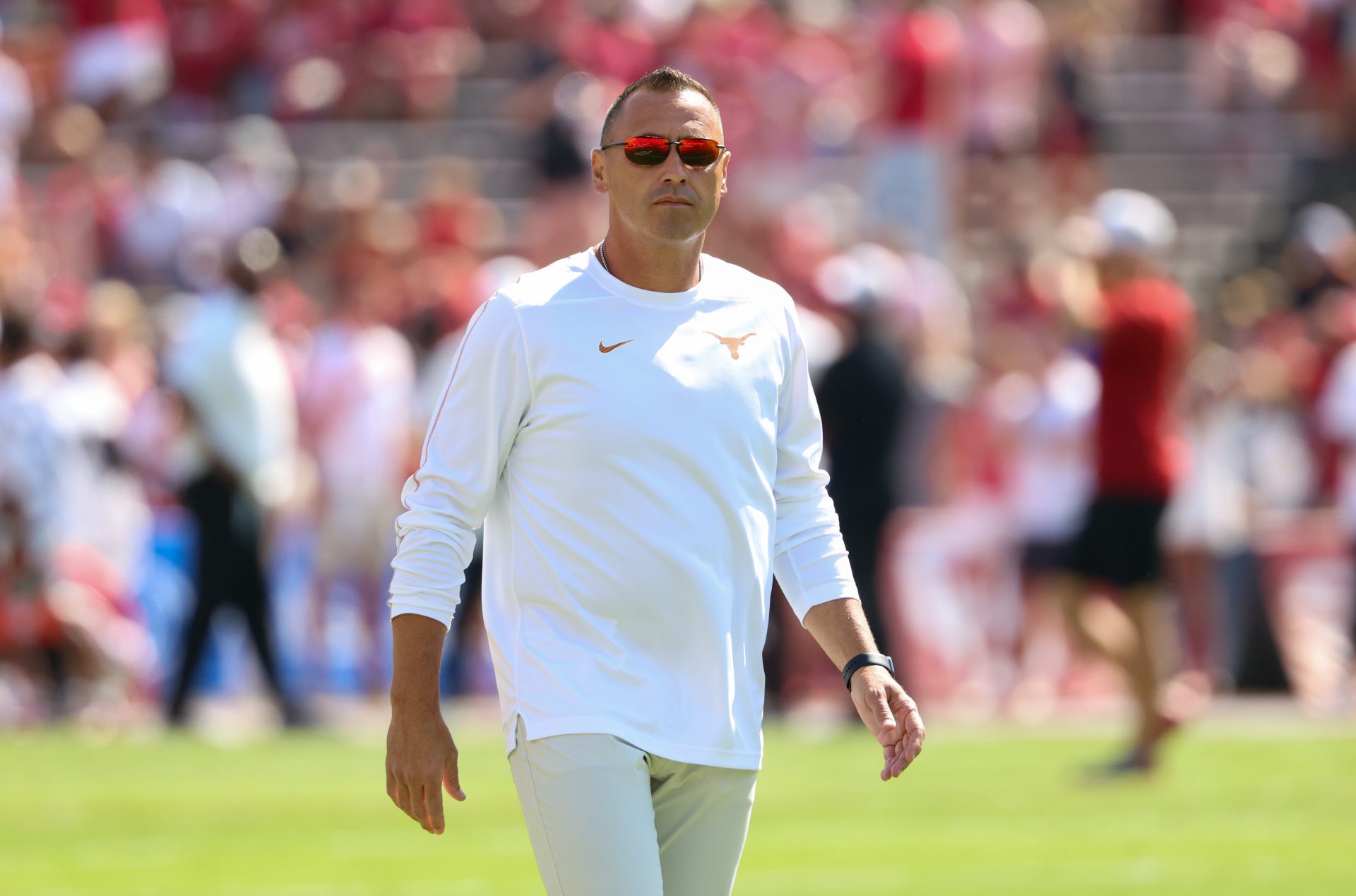 Texas Longhorns head coach Steve Sarkisian before the game against the Oklahoma Sooners at the Cotton Bowl.
