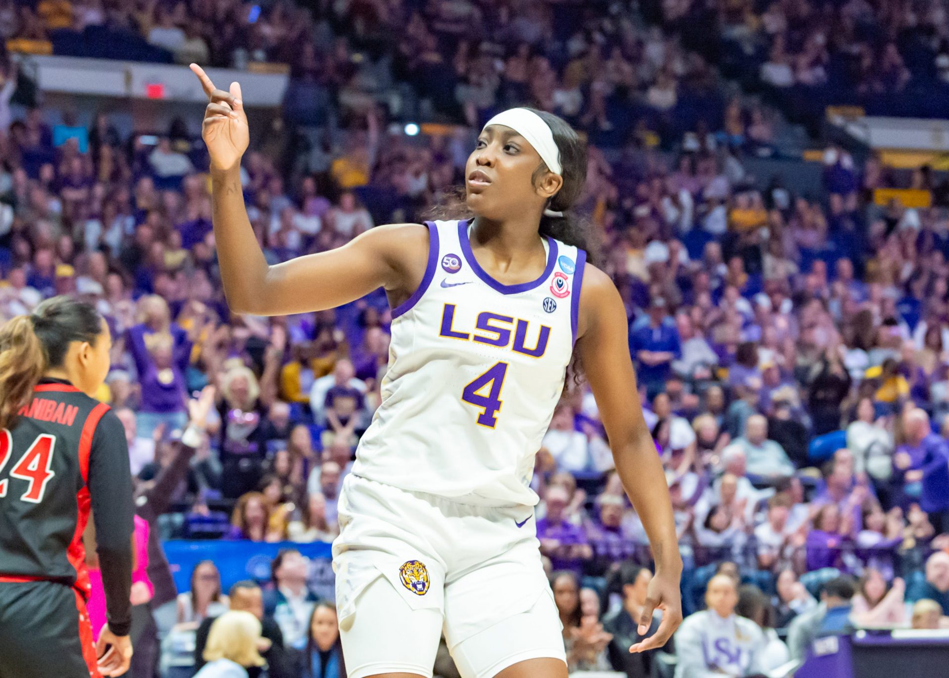 Flau'Jae Johnson 4, LSU Tigers take on San Diego State in the first round of the NCAA Womens Basketball Tournament in Baton Rouge, LA. March 22, 2025.
