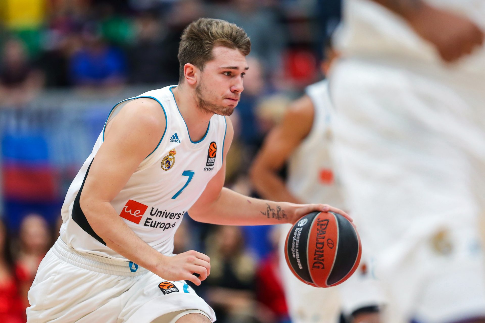 Feb. 1, 2018; Moscow, RUSSIA; Luka Doncic of Real Madrid drives the ball during the 2017-2018 Euroleague Basketball match between Moscow CSKA and Real Madrid.
