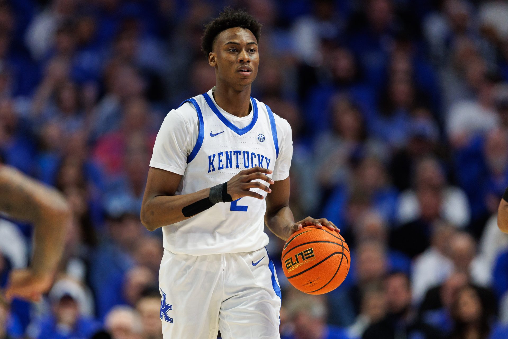 Kentucky Wildcats guard Jaxson Robinson (2) brings the ball up court during the second half against the South Carolina Gamecocks at Rupp Arena at Central Bank Center.