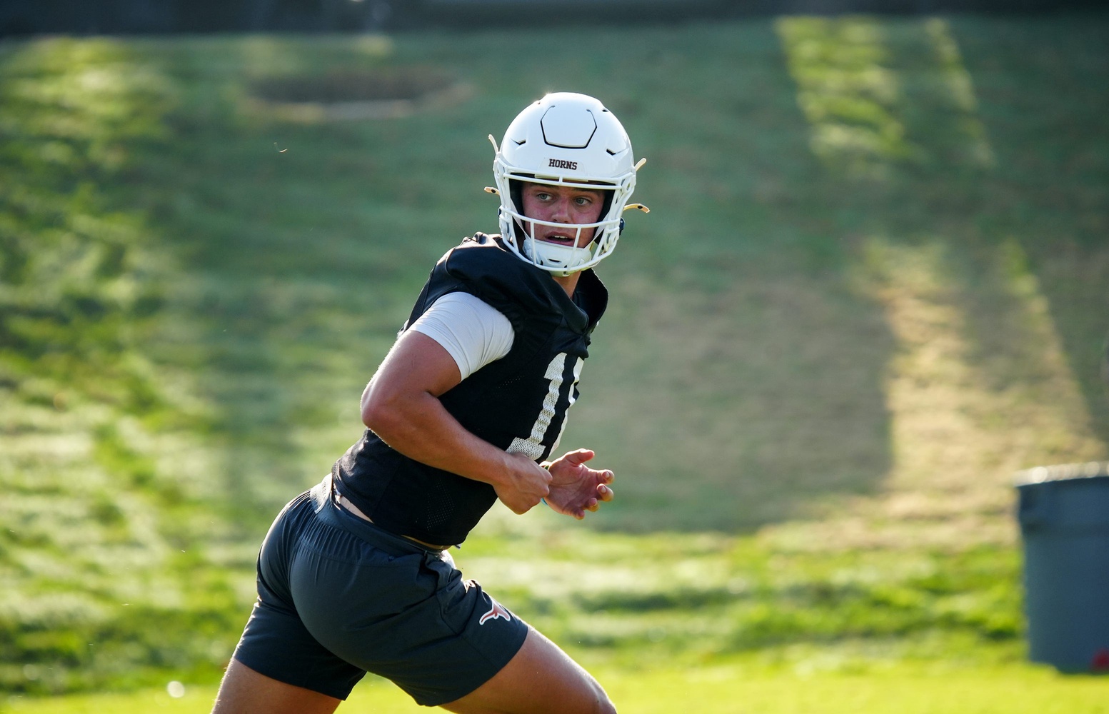 Texas Longhorns quarterback, Arch Manning during his first practice of the spring season on Tuesday, March 25, 2025.