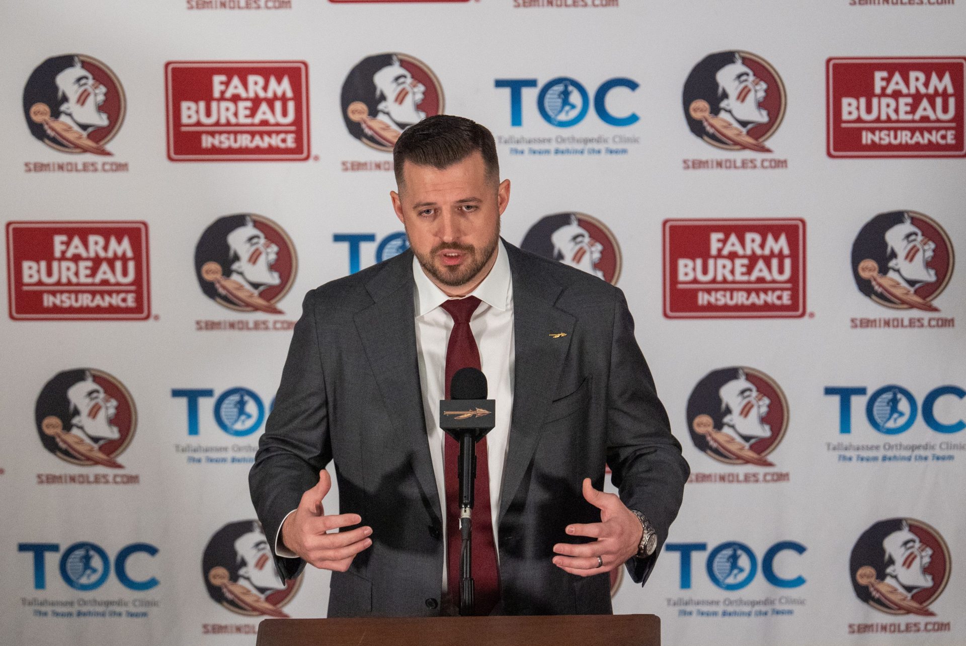 Florida State’s new head basketball coach Luke Loucks introduces himself, shares his beliefs and coaching style during a press conference