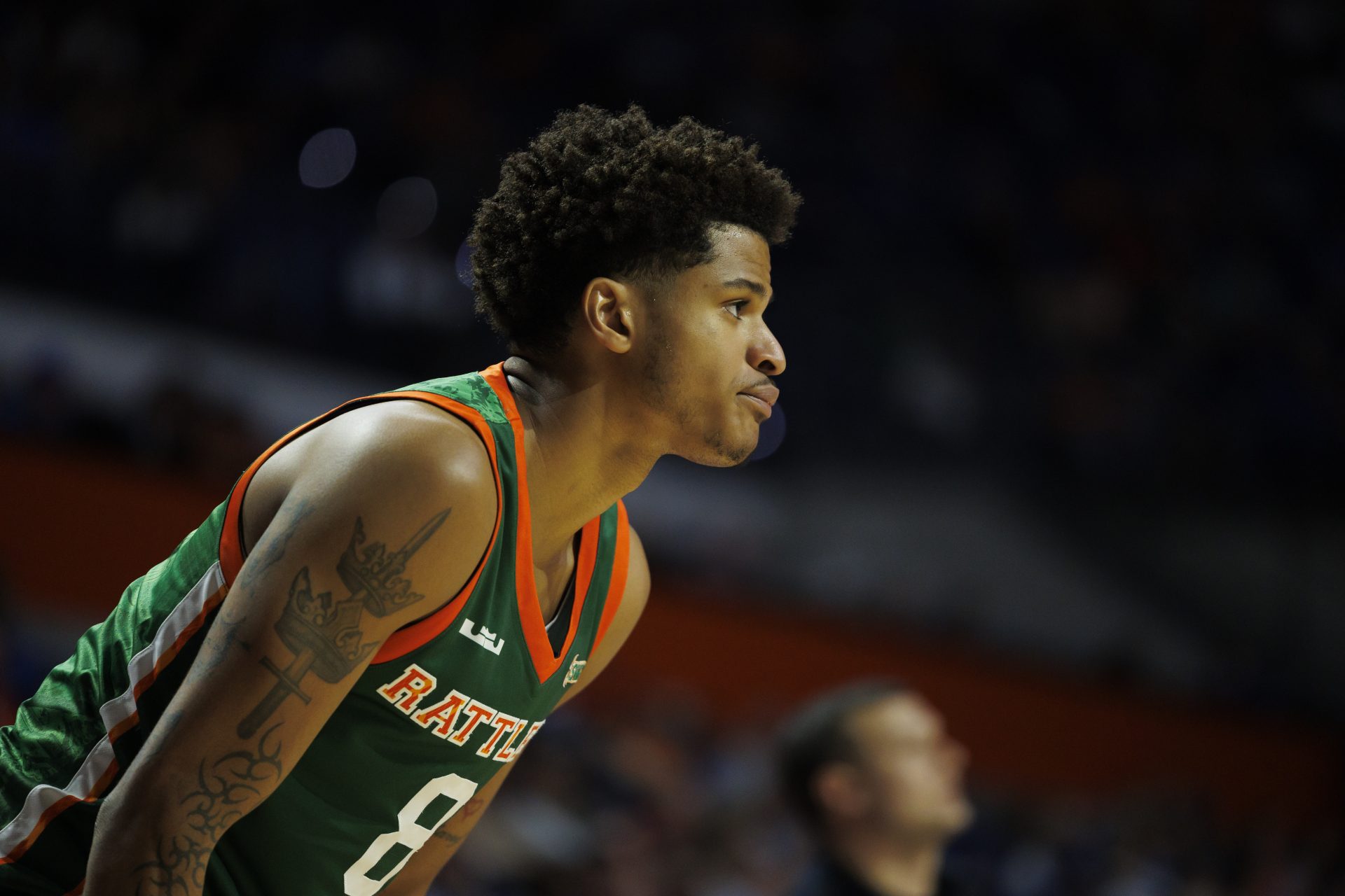 Florida A&M Rattlers forward Shaqir O'Neal (8) against the Florida Gators during the first half at Exactech Arena at the Stephen C. O'Connell Center.