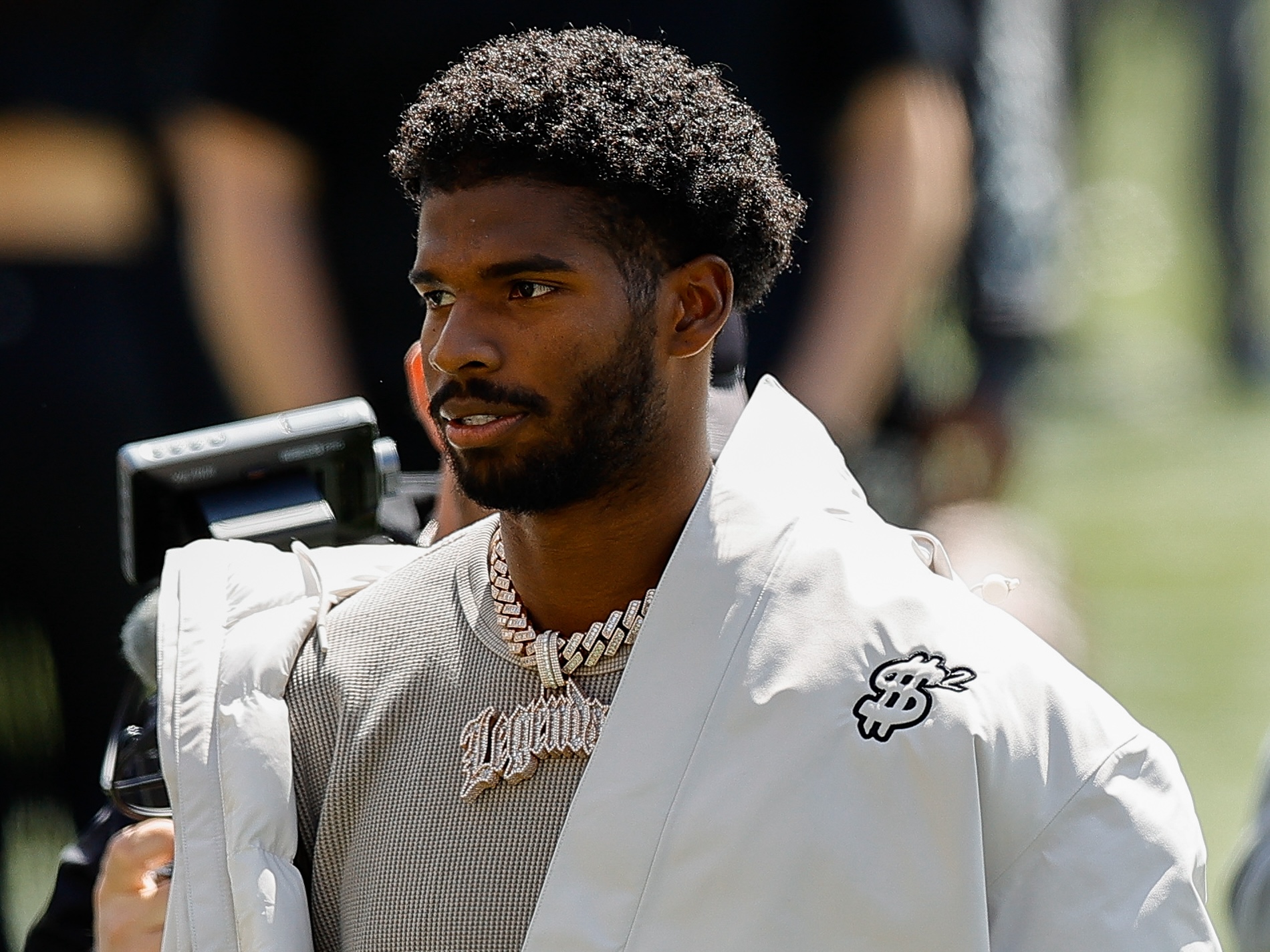 Colorado Buffaloes former player Shedeur Sanders before the spring game at Folsom Field.