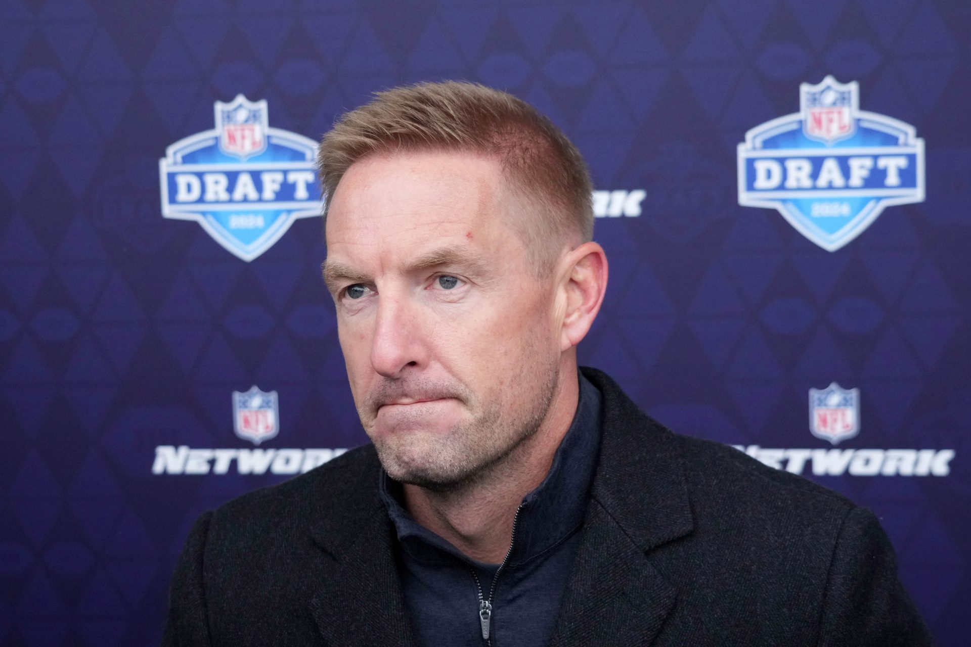 NFL Network analyst Joel Klatt speaks to the media at the Play Football Prospect Clinic at The Corner Ballpark.