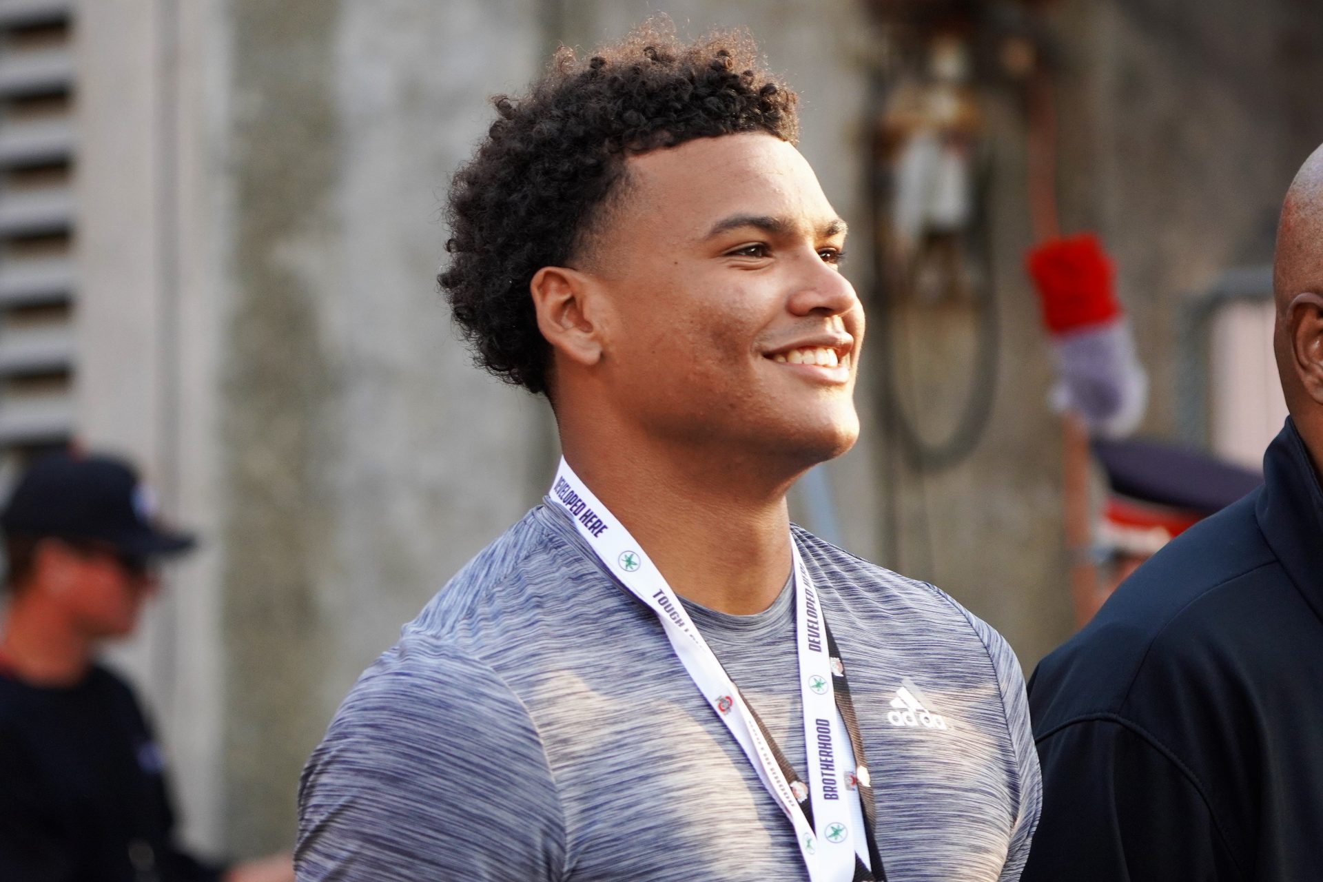 Berkeley Prep edge rusher Keon Keeley attends the Ohio State, Wisconsin game.

Dsc08117