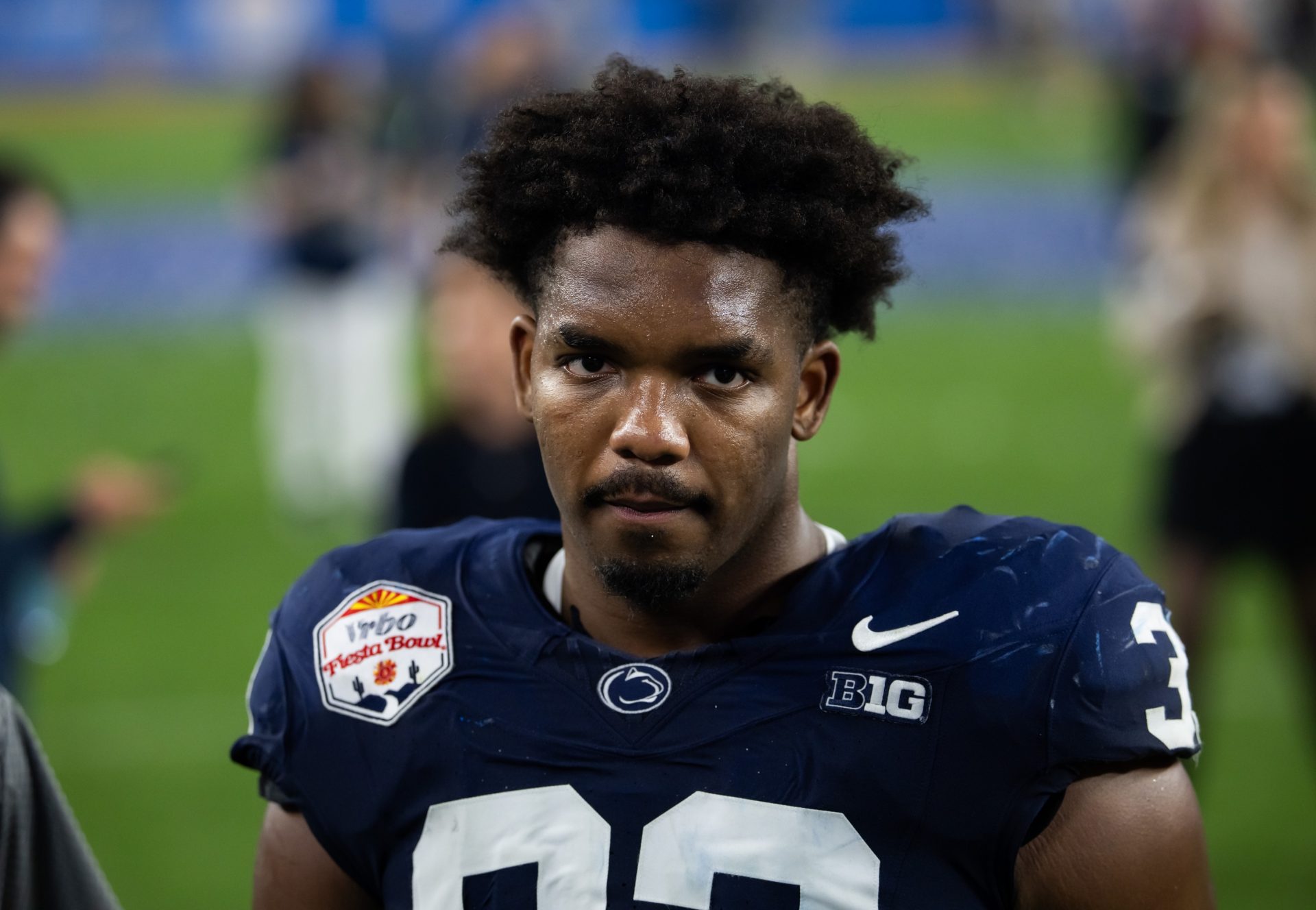 Penn State Nittany Lions defensive end Dani Dennis-Sutton (33) against the Boise State Broncos during the Fiesta Bowl at State Farm Stadium.