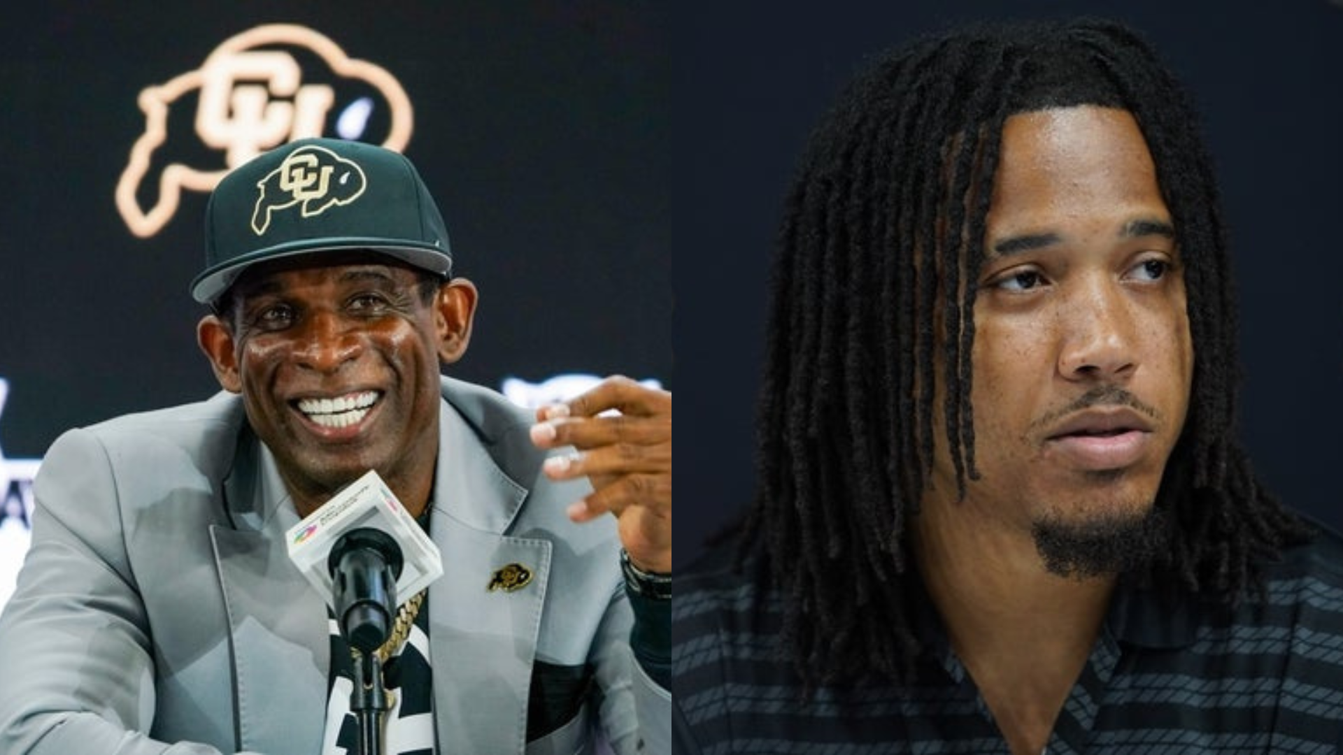 Colorado Buffaloes head coach Deion Sanders and quarterback Kaidon Salter. Source: Imagn (Raymond Carlin III)